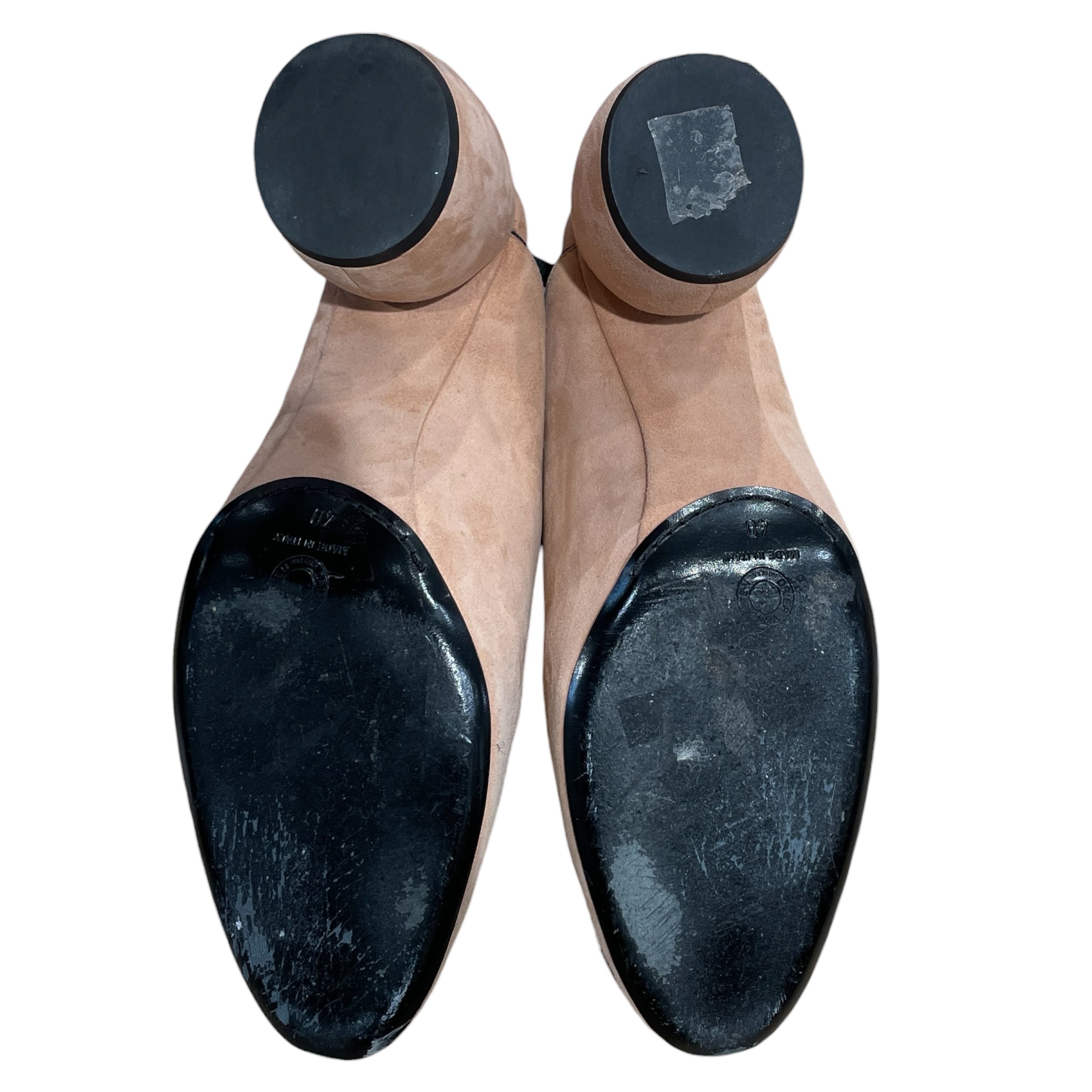 DRIES VAN NOTEN/Heels/EU 40/Suede/BEG/CHUNKY ROUND BARREL HEEL view 3