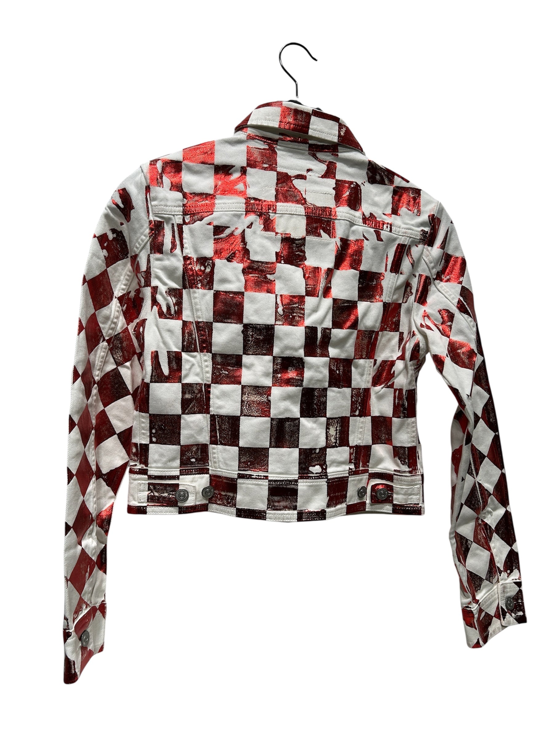 MM6/Denim Jkt/40/All Over Print/Denim/WHT/RED CHECK view 2