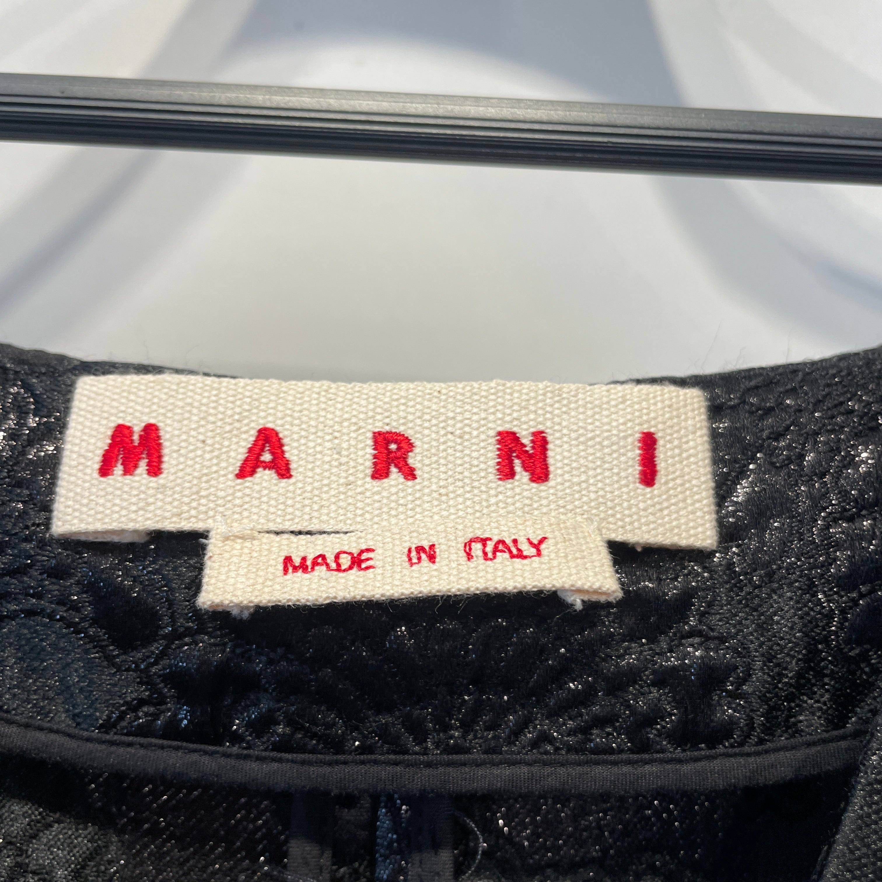 MARNI/Dress/44/All Over Print/Polyester/BLK/BROCADE STRUCTURE GOWN view 3