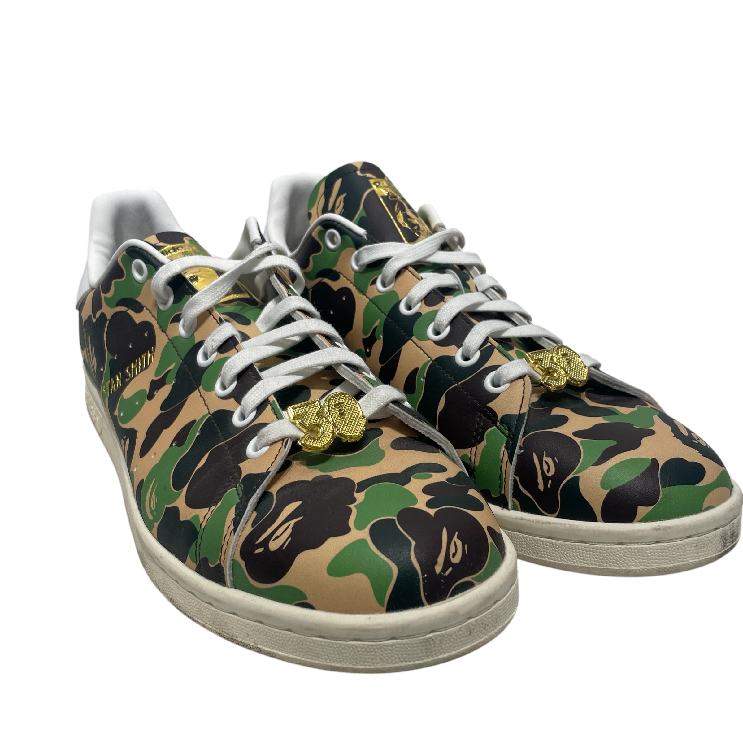A BATHING APE/adidas/Low-Sneakers/US 11.5/Camouflage/Acrylic/GRN/ view 1