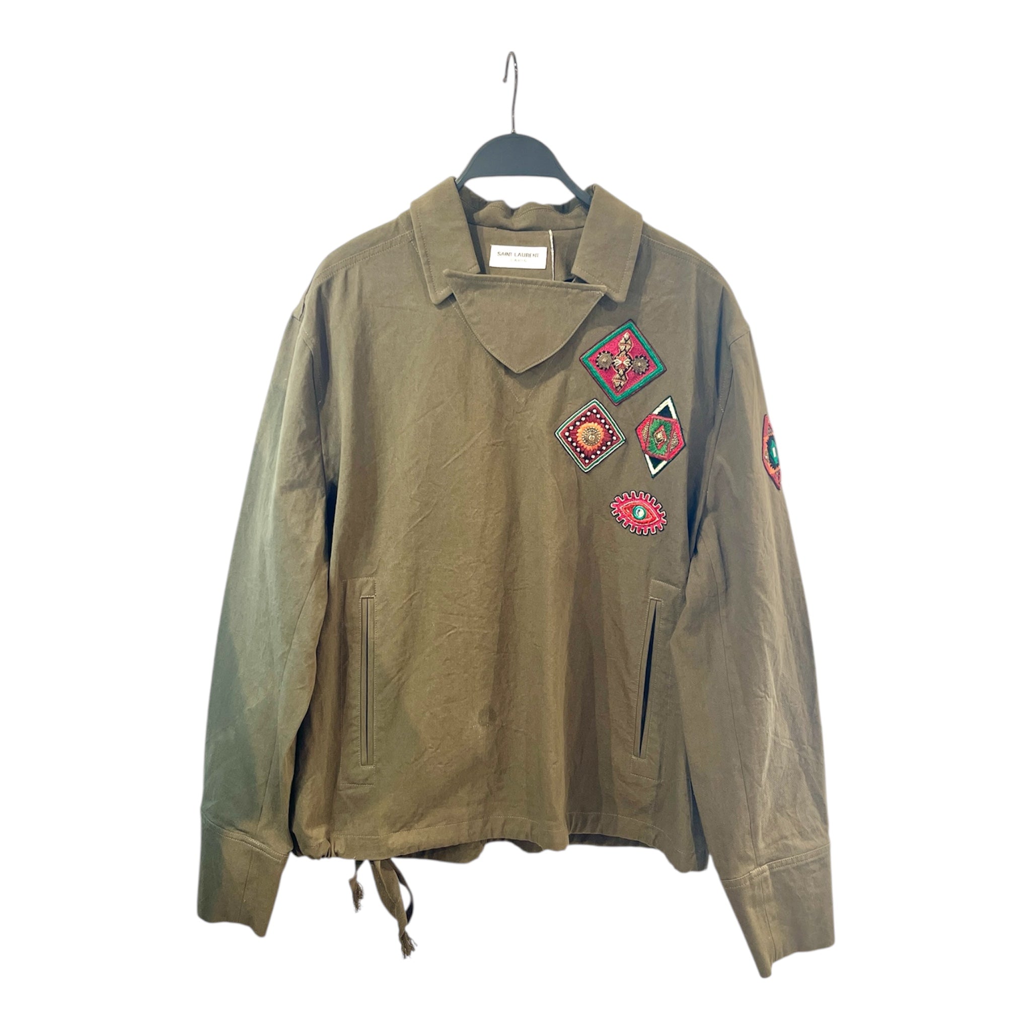 SAINT LAURENT/LS Shirt/50/Cotton/KHK/Military/MILITARY SMOCK W/ BEADING view 1