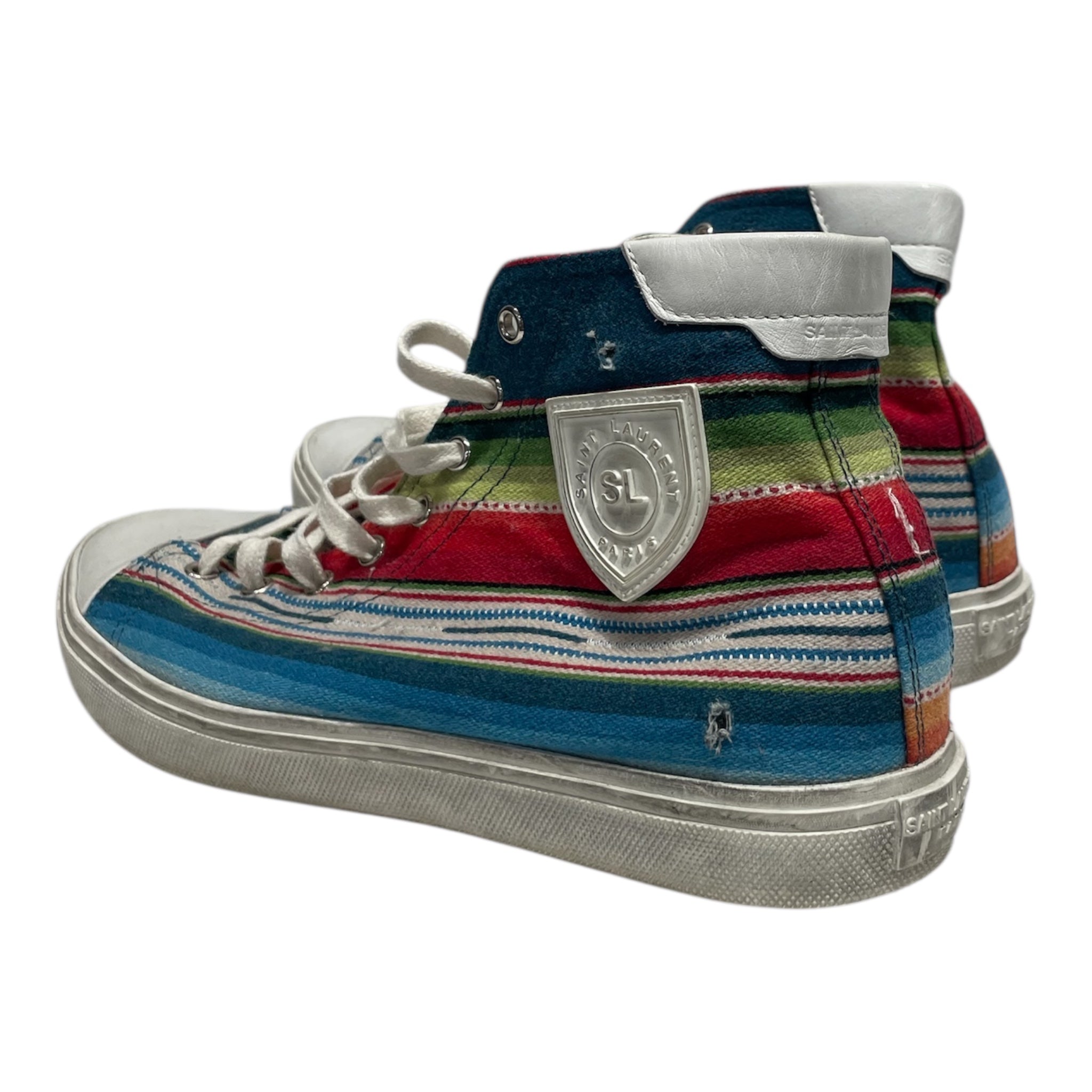 SAINT LAURENT/Hi-Sneakers/Stripe/MLT/Distressed Mexican Jacquard view 2