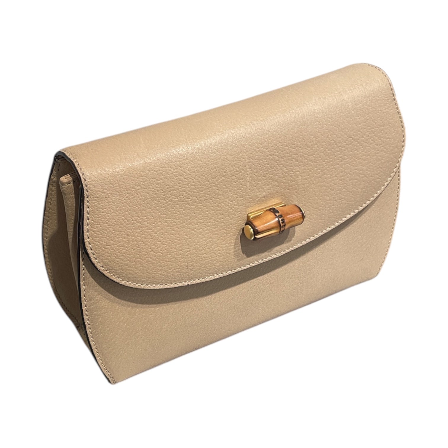 GUCCI/Cross Body Bag/Leather/BEG/Beige Bambo Lock Crossbody view 6