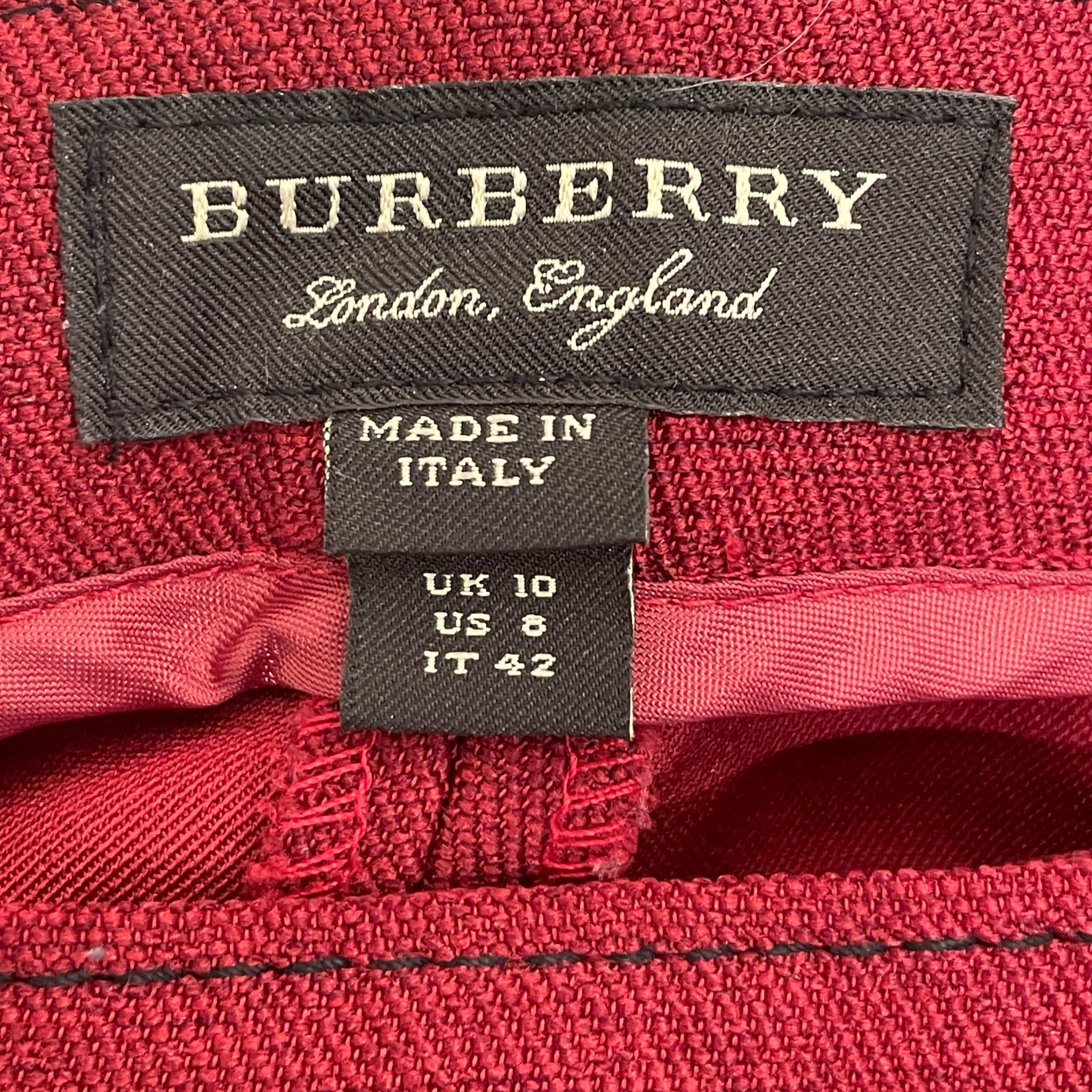 BURBERRY/Straight Pants/8/Wool/RED/ view 3