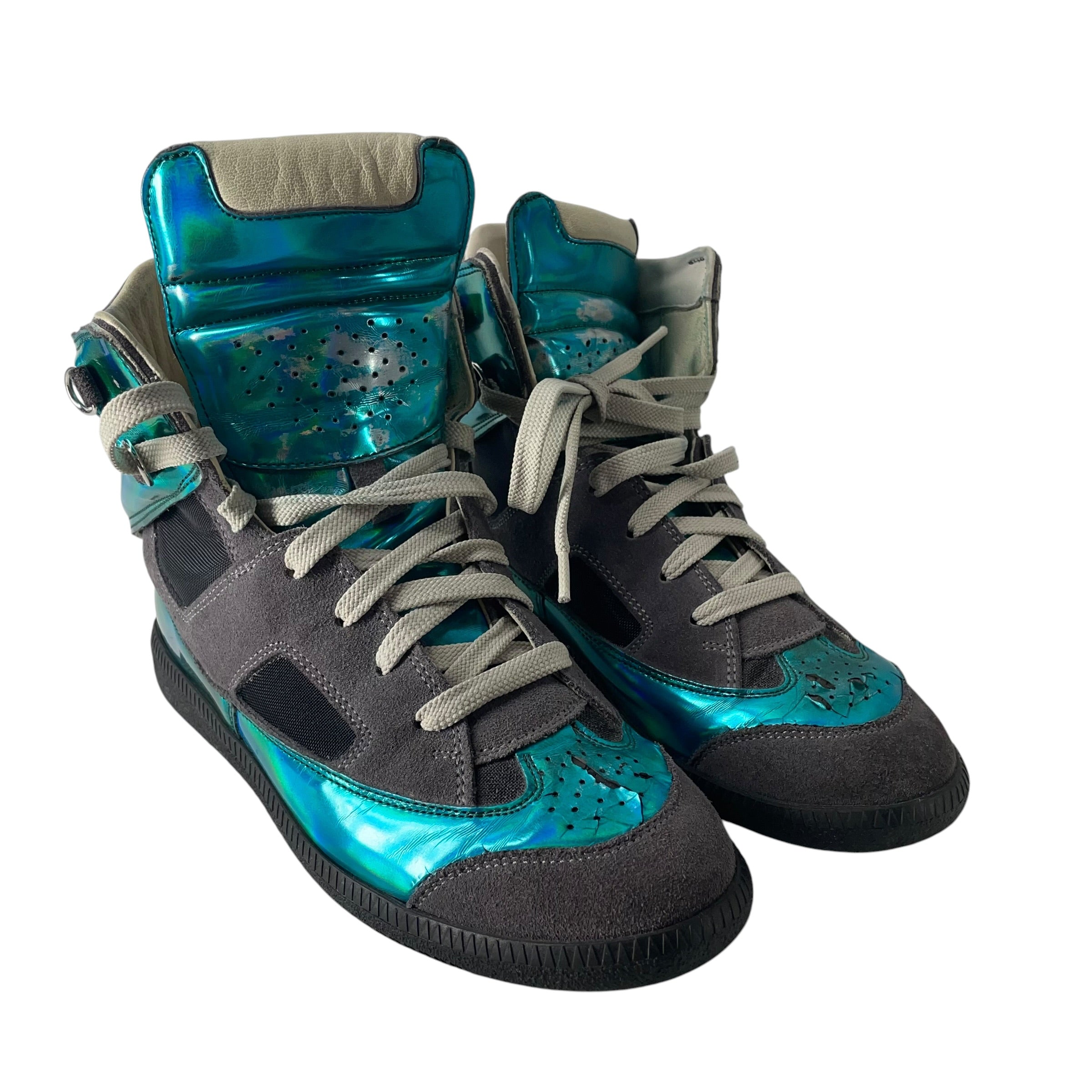 Maison Margiela/Hi-Sneakers/EU 37/Suede/GRY/METALLIC LUE view 1