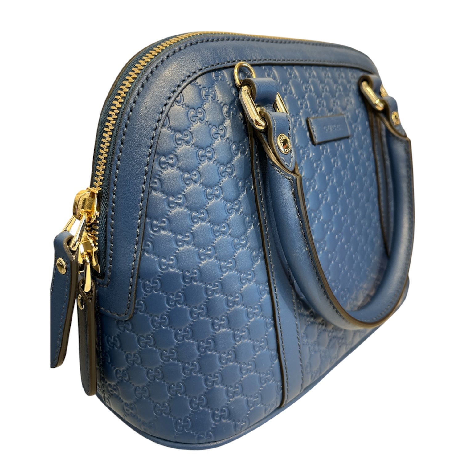GUCCI/Hand Bag/Leather/BLU/microguccissima dome bag view 4