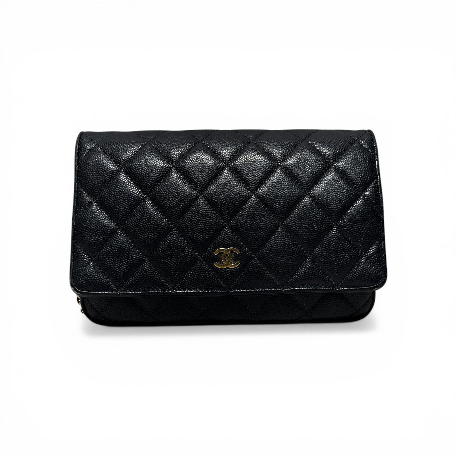 CHANEL/Cross Body Bag/Leather/BLK/CAVIAR QUILTED/ worn inside view 1