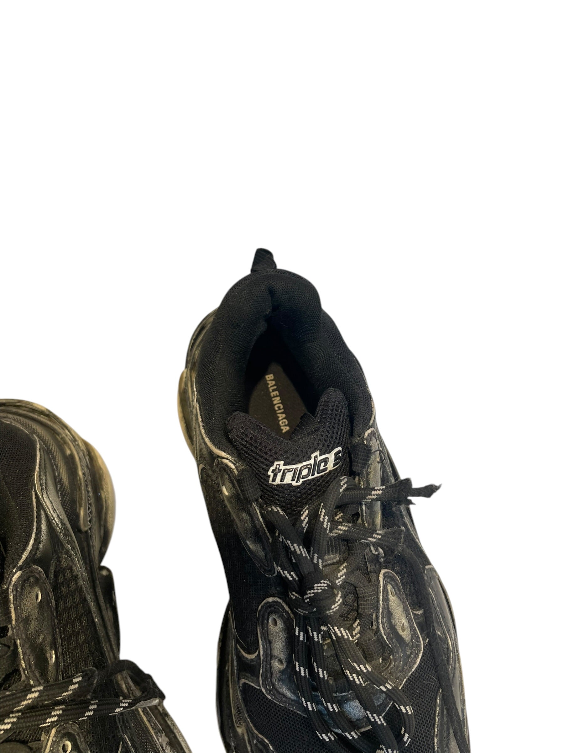 BALENCIAGA/Low-Sneakers/US 7/Leather/BLK/TRIPPLE S view 6