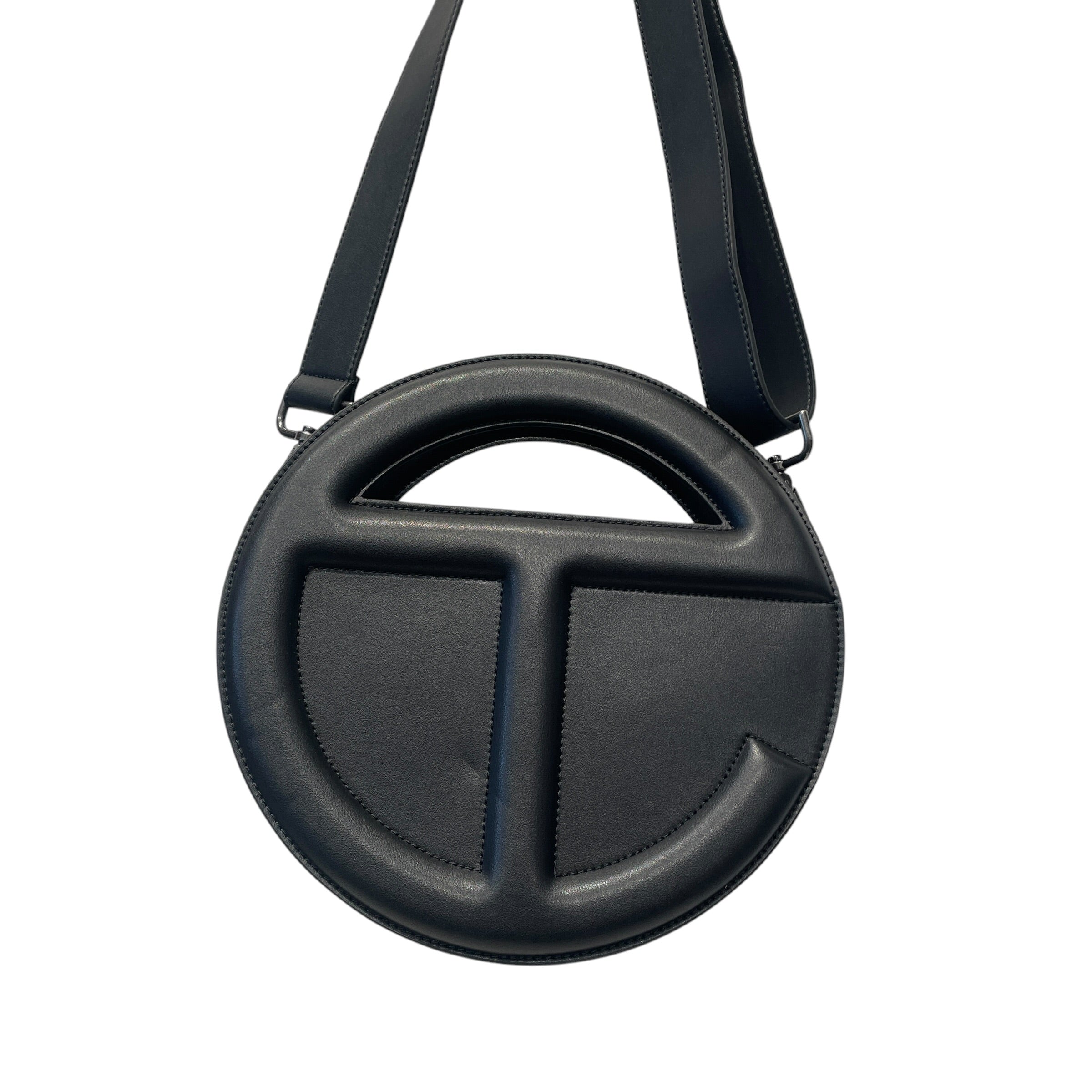 Telfar/Cross Body Bag/Faux Leather/BLK/CIRCLE BAG DOUBLE SIDED LOGO view 2