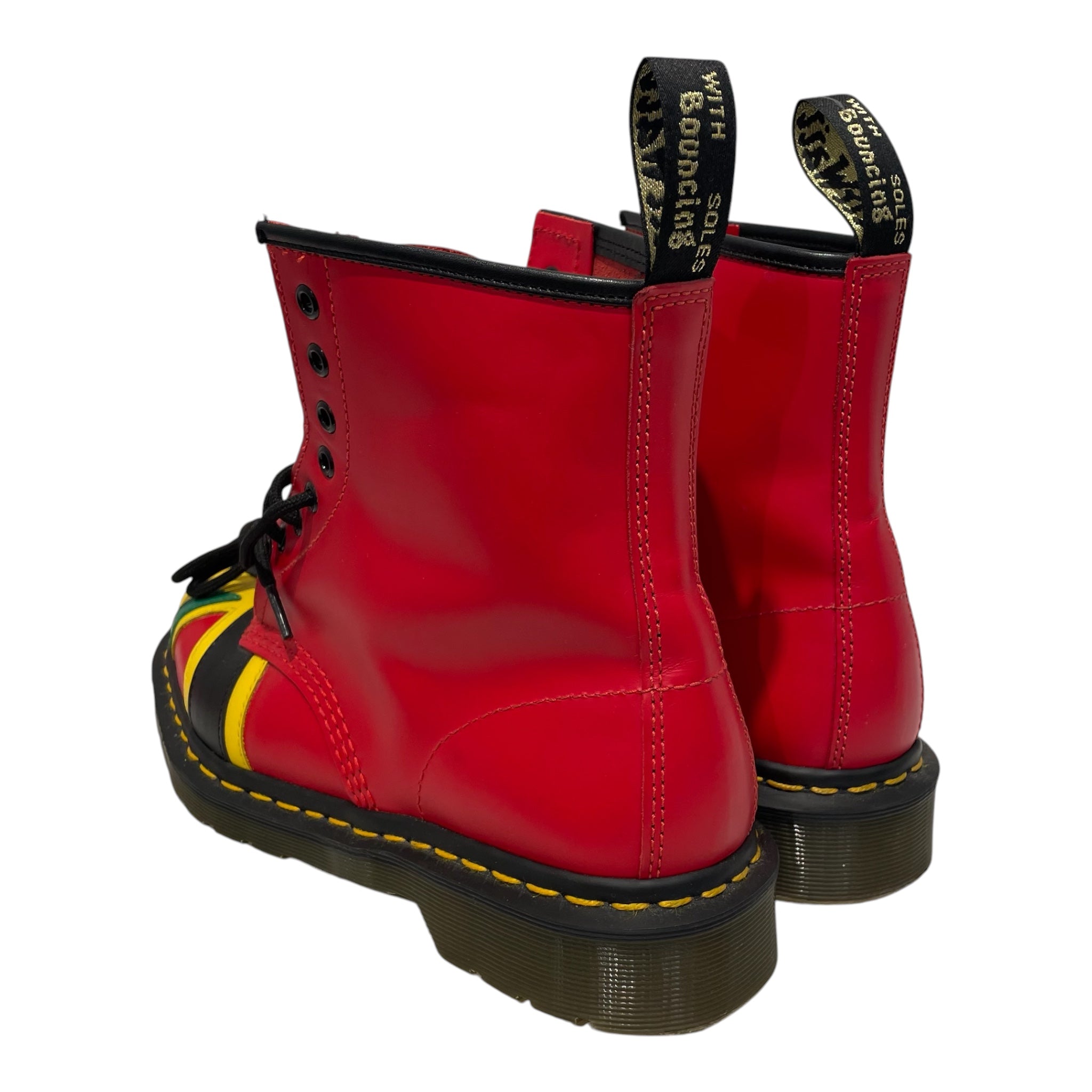 Dr.Martens/DENIM TEARS/Biker Boots/US 8/Leather/RED/1460 "Jamaican Jack" view 2