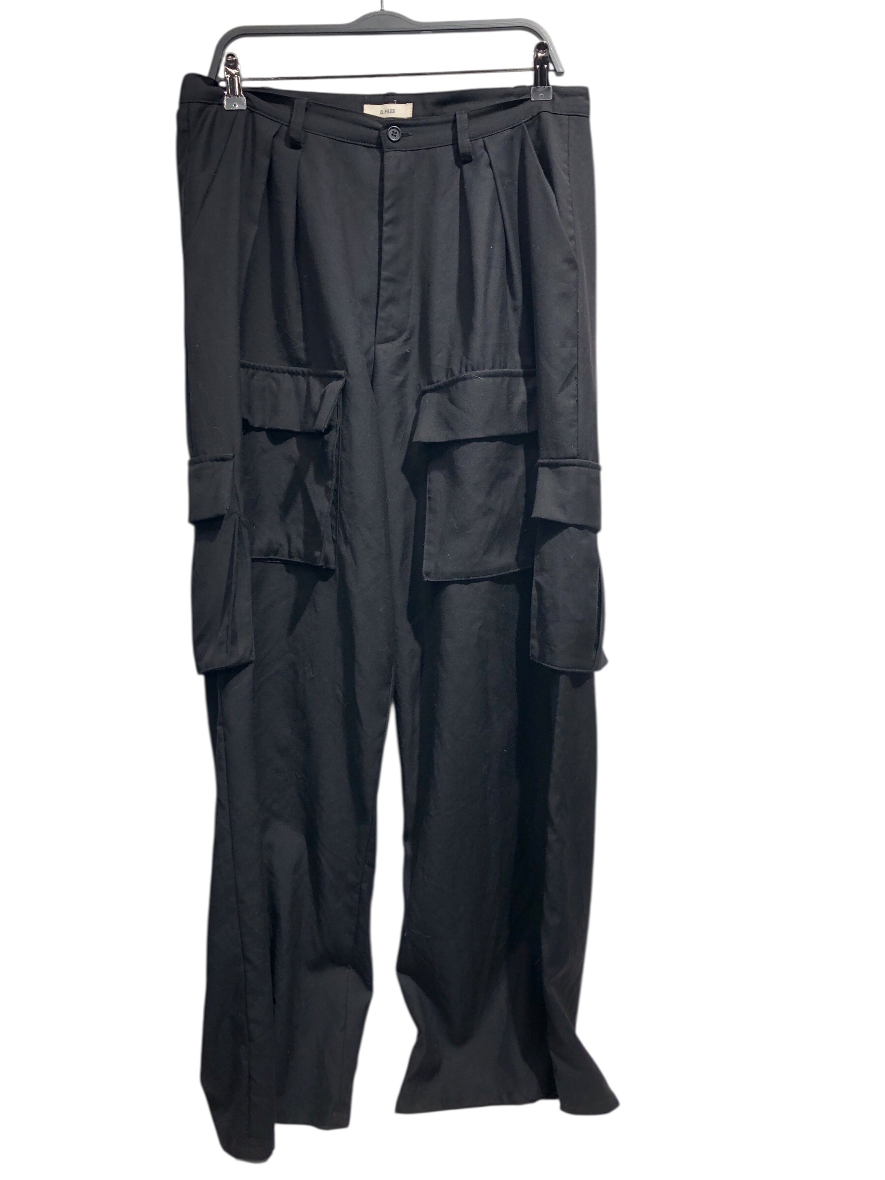 O. FILES/Cargo Pants/L/Wool/BLK/THIN WOOL CARGO WIDE view 1
