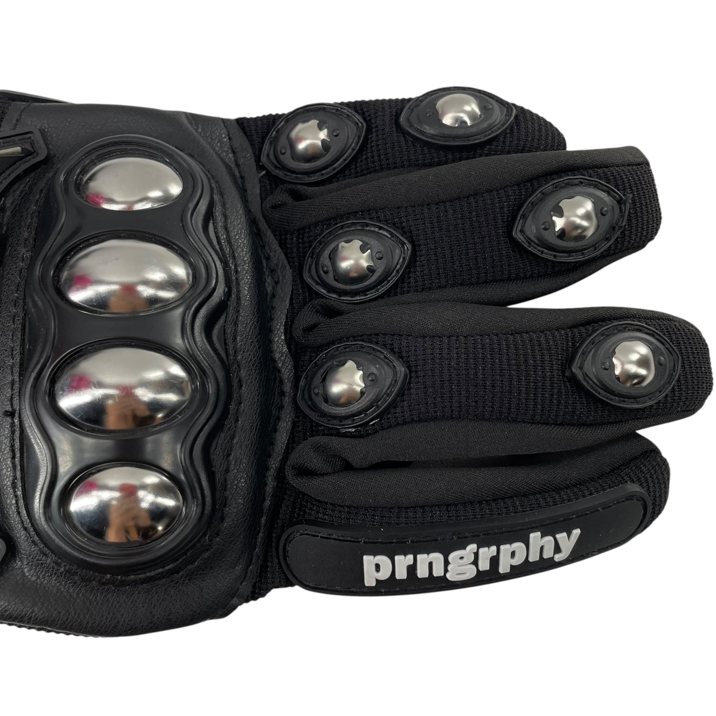 prngrphy/Gloves, Mittens/Polyester/BLK/SILVER KNUCKLES view 3
