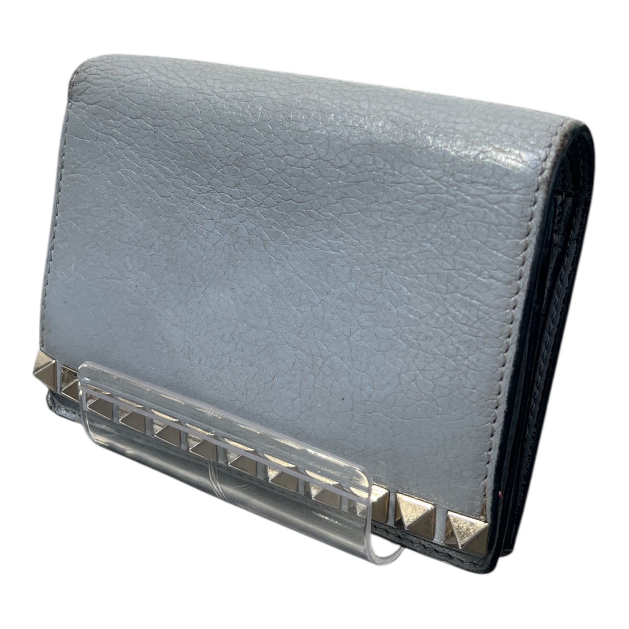 VALENTINO/Bifold Wallet/Leather/BLU/LIGHT BLUE/GRAY W/ ROCK STUDS view 1