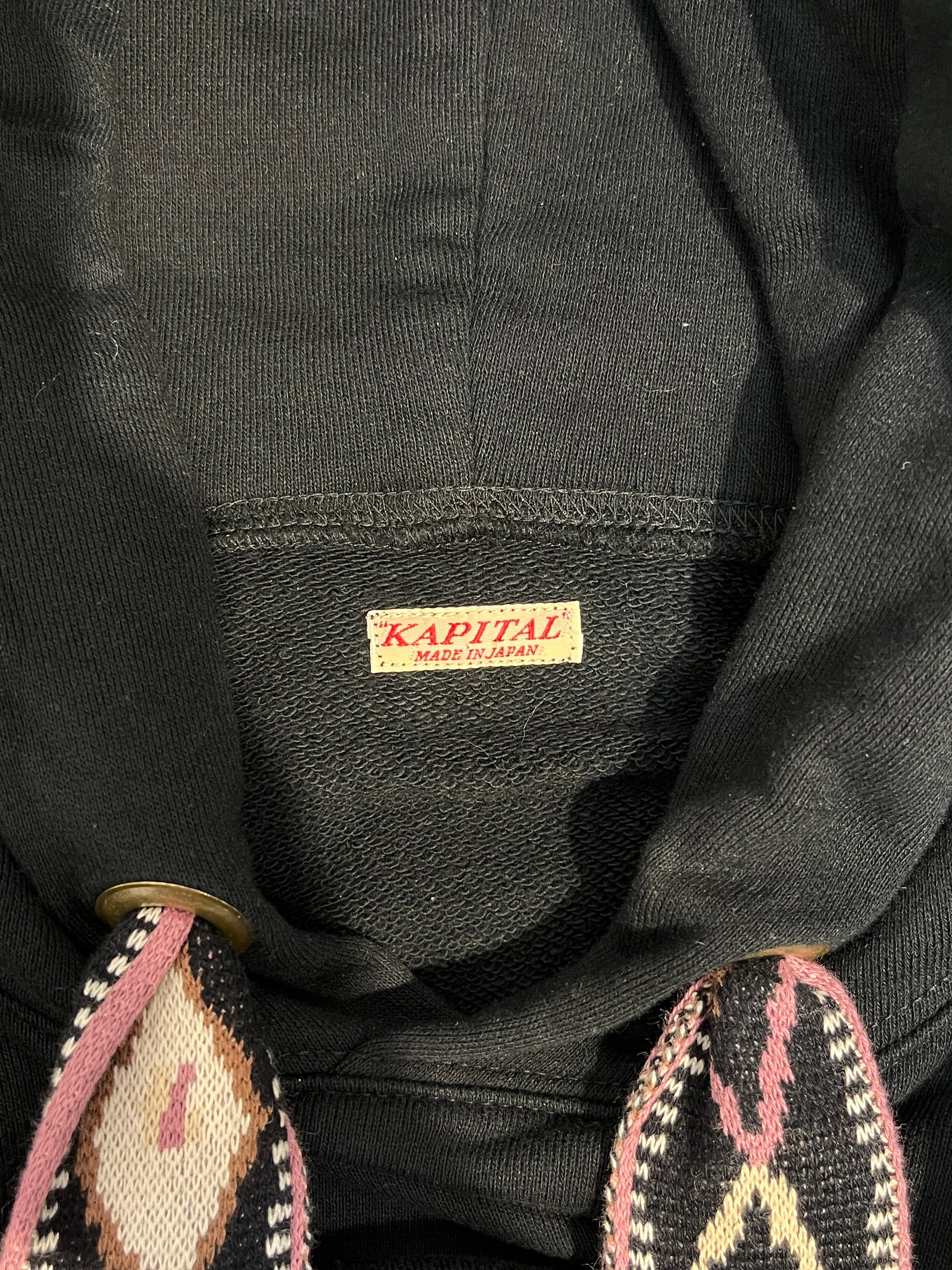 KAPITAL/Hoodie/3/Cotton/BLK/JUMBO DRAWSTRING HOODIE view 3