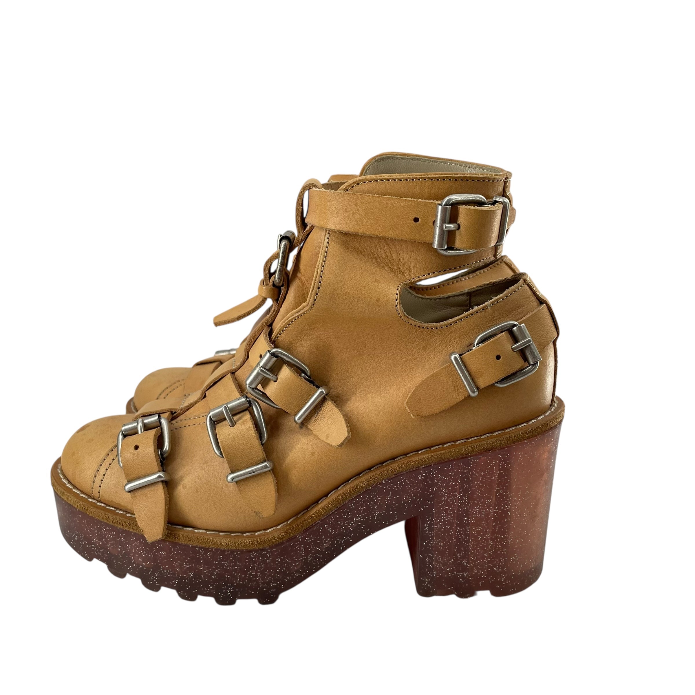Acne Studios/Vintage/Boots/EU 37/Leather/CML/GLITTER HEEL BUCKLE view 6