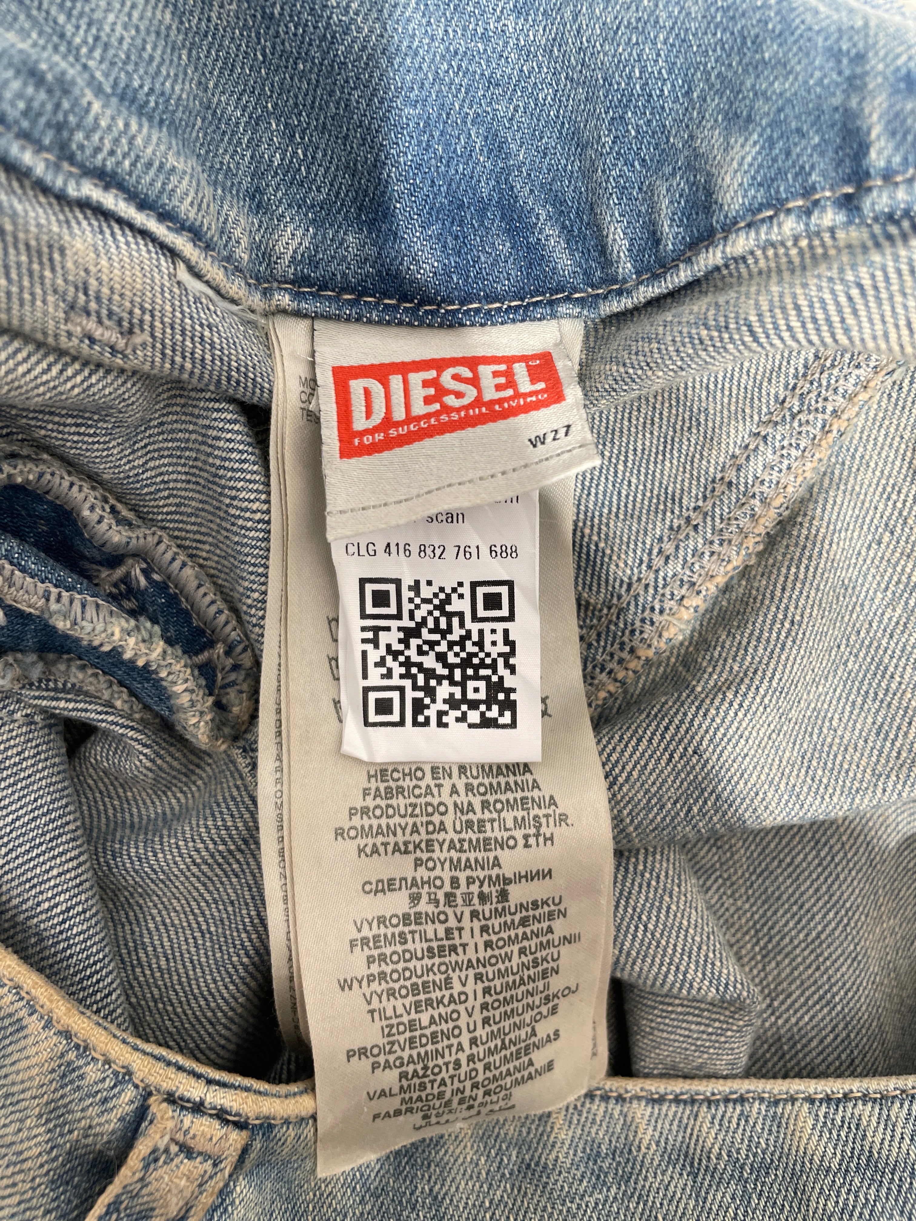 DIESEL/Bottoms/27/Cotton/BLU/D-HUSH view 3