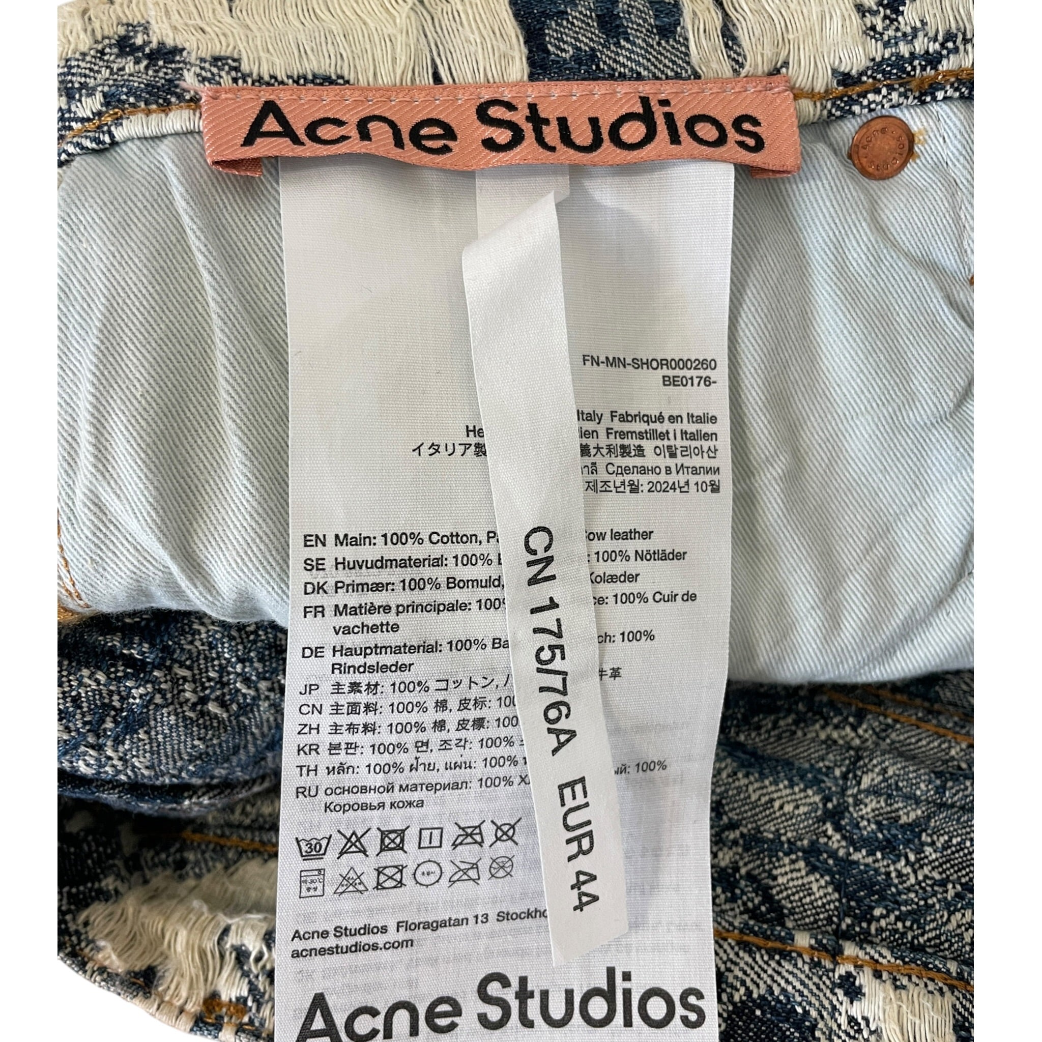 Acne Studios/Shorts/44/Cotton/BRW/Distressed Wax Denim view 3