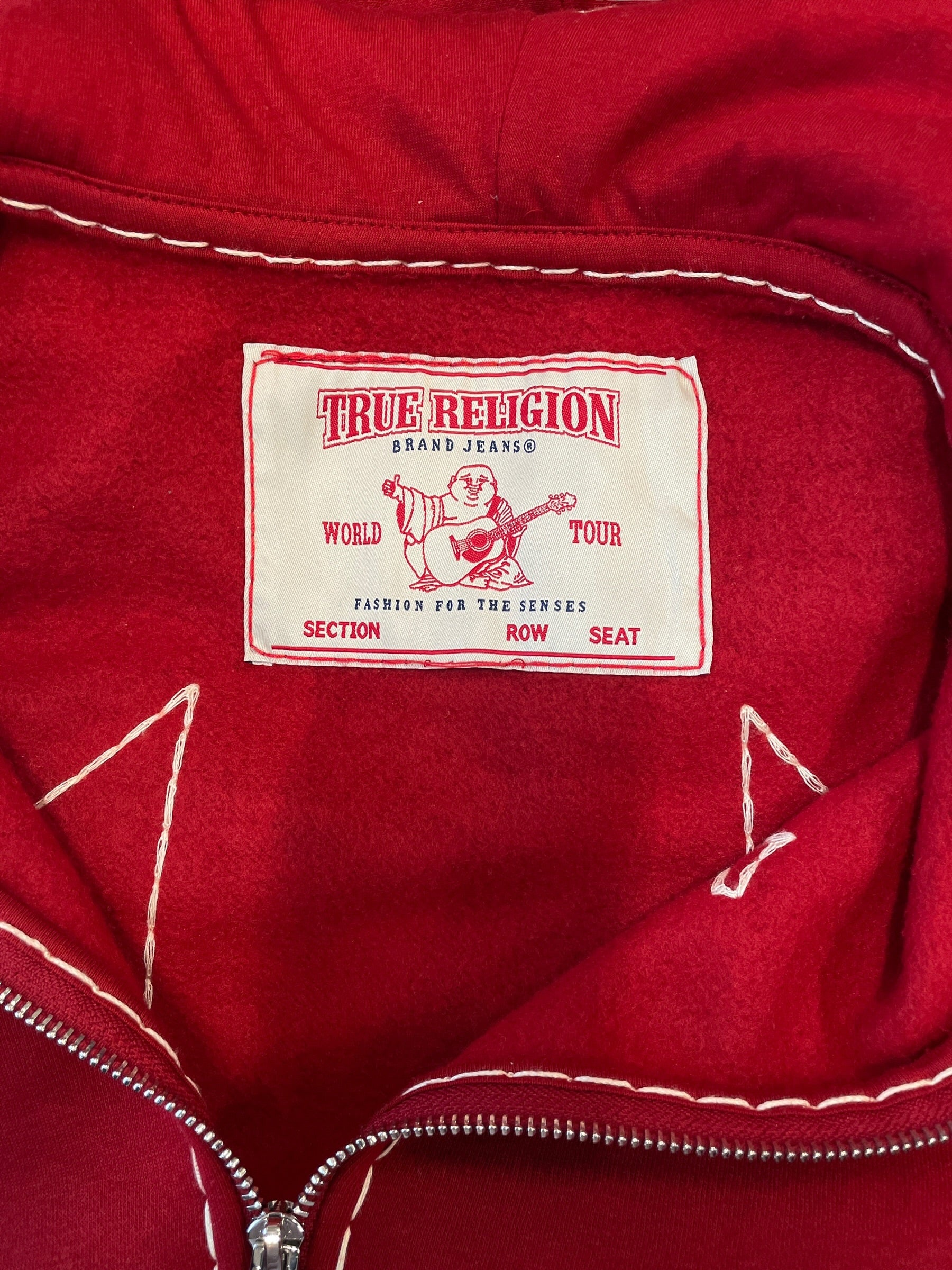 TRUE RELIGION/Hoodie/Cotton/RED/WHITE ACCENT STITCHING view 4