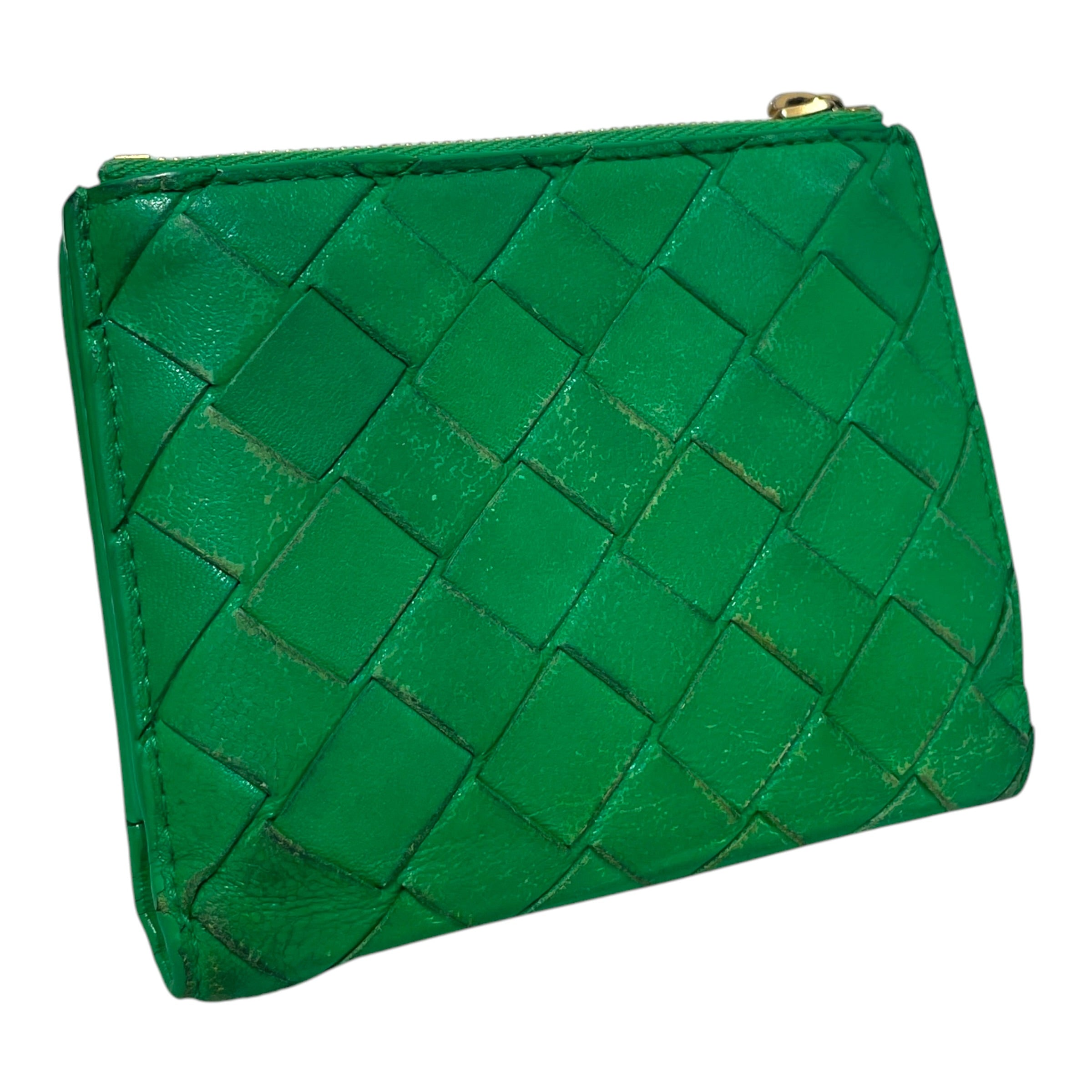 BOTTEGA VENETA/Bifold Wallet/Leather/GRN/L's/Intrecciato Leather Wallet view 1