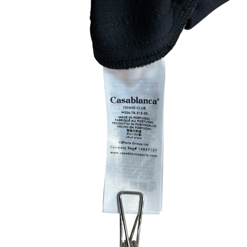 CASABLANCA/Cropped Pants/38/Polyester/NVY/LEATHER TRIM RIDING PANT
