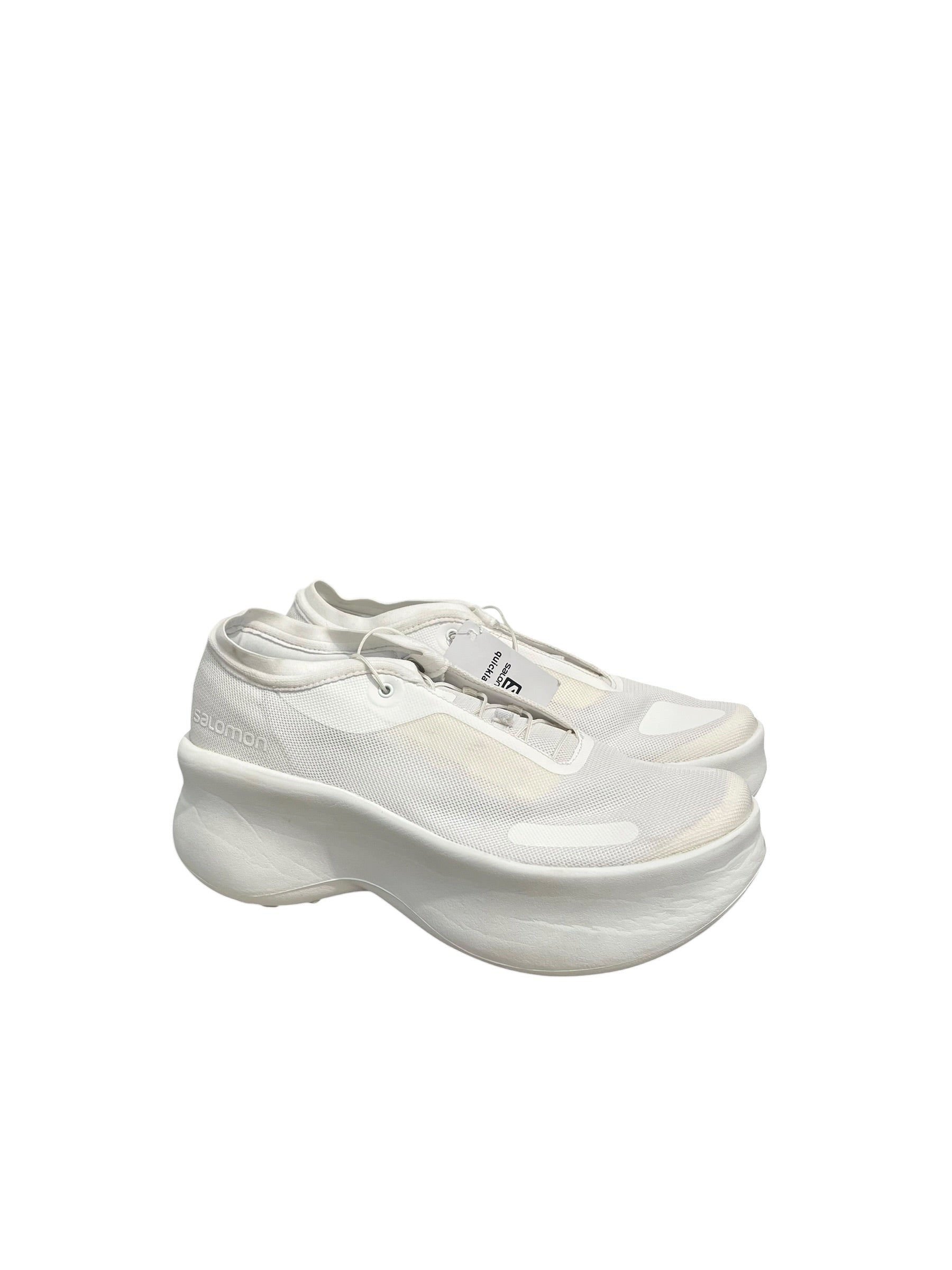 salomon/CDG/Low-Sneakers/US 8/Nylon/WHT/WEDGE SOLE PULL STRING CLOSE view 2