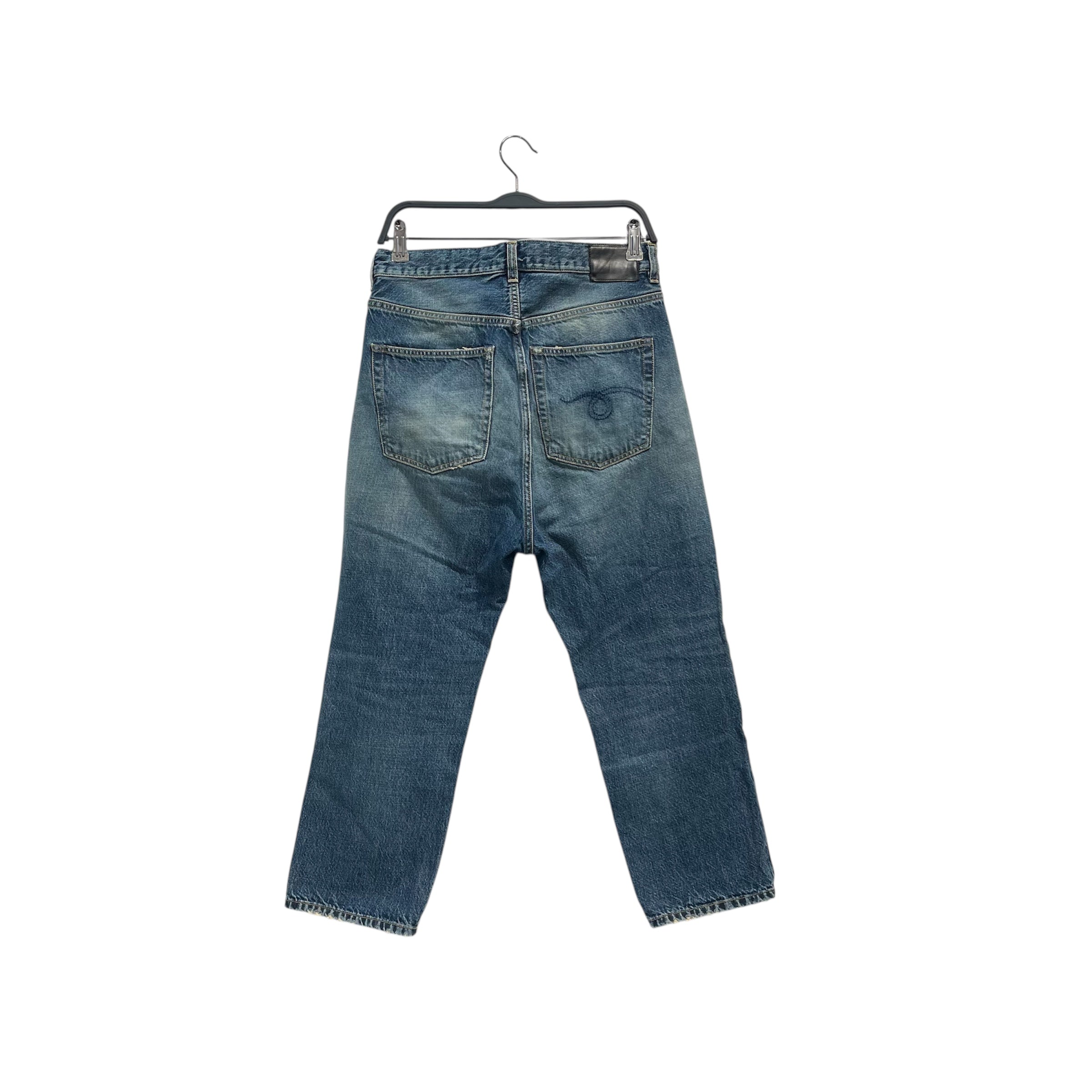 R13/Straight Pants/27/Cotton/BLU/Button Fly/CROPPED-DROP CROTCH view 2