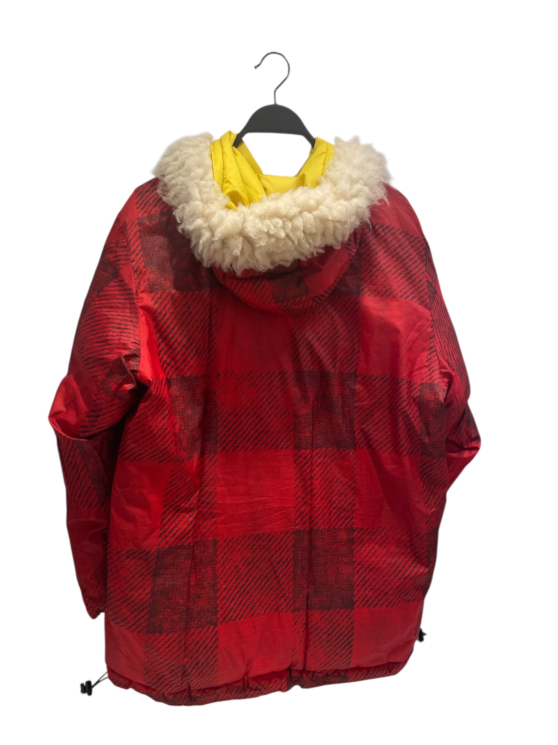 Woolrich/Puffer Jkt/XS/Nylon/RED/Stripe/REVERSIBLE FUR HOOD view 2