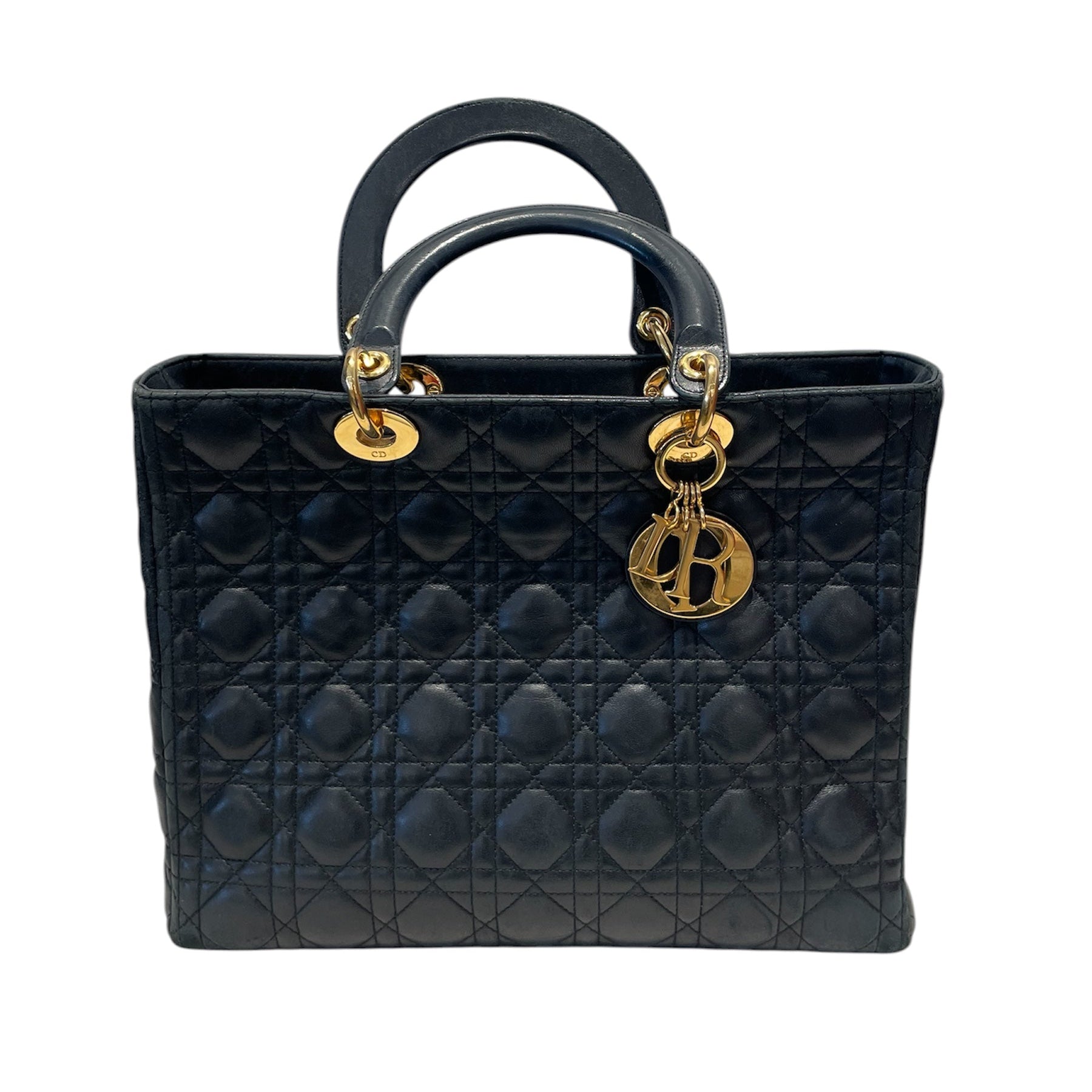Christian Dior/Tote Bag/Leather/BLK/ view 1