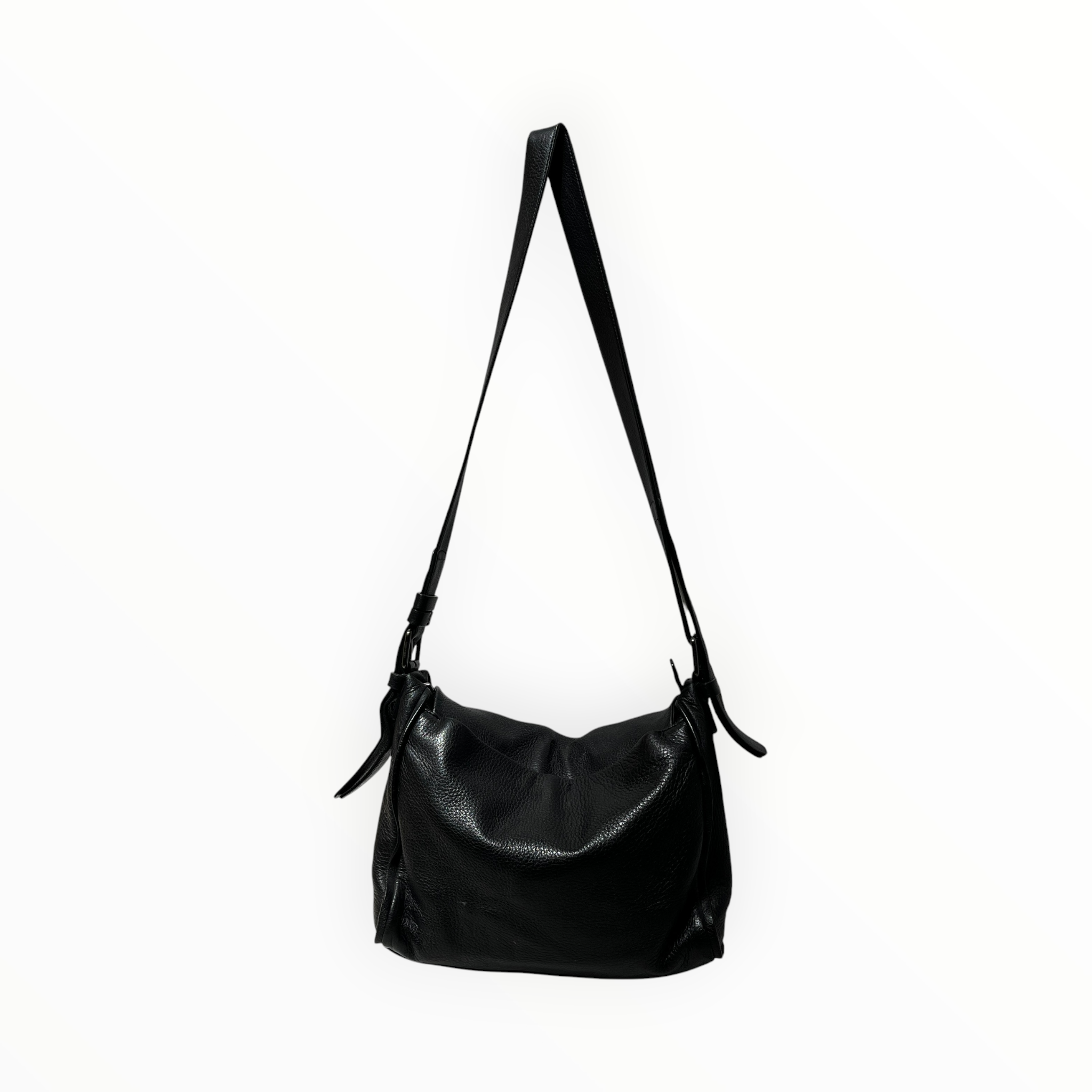 GIORGIO ARMANI/Cross Body Bag/Leather/BLK/messenger bag view 2