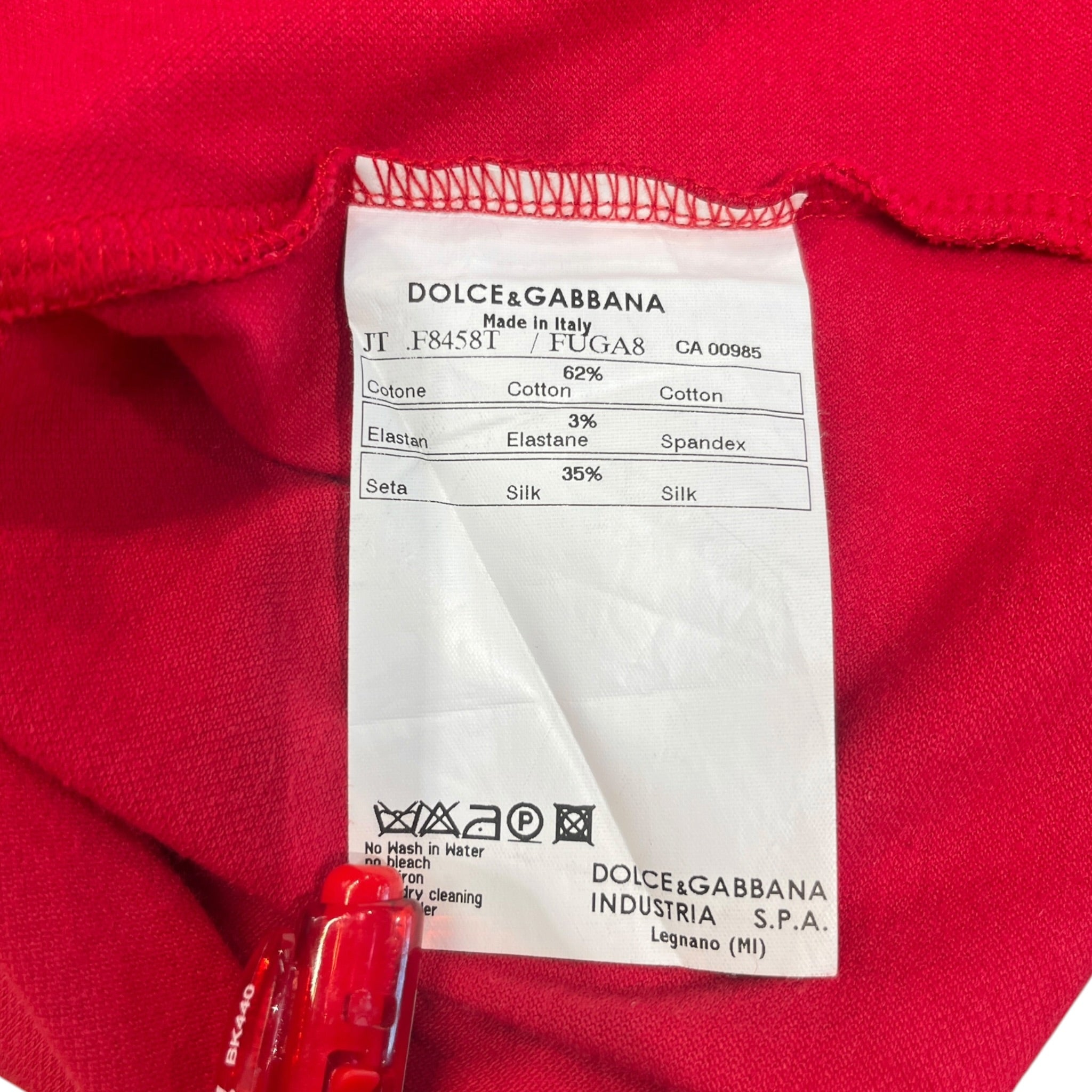 DOLCE&GABBANA/SS Blouse/44/Cotton/RED/NECK BOW w/ GOLD BUTTONS view 4