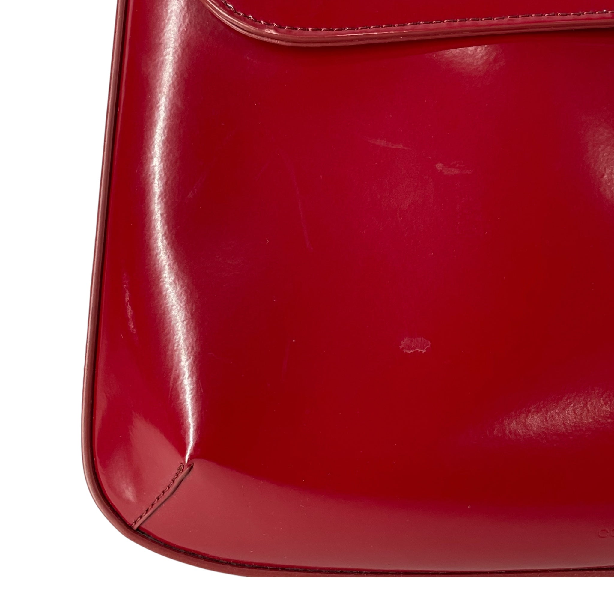 COURREGES/Hand Bag/Leather/RED/SLEEK SHINY view 4