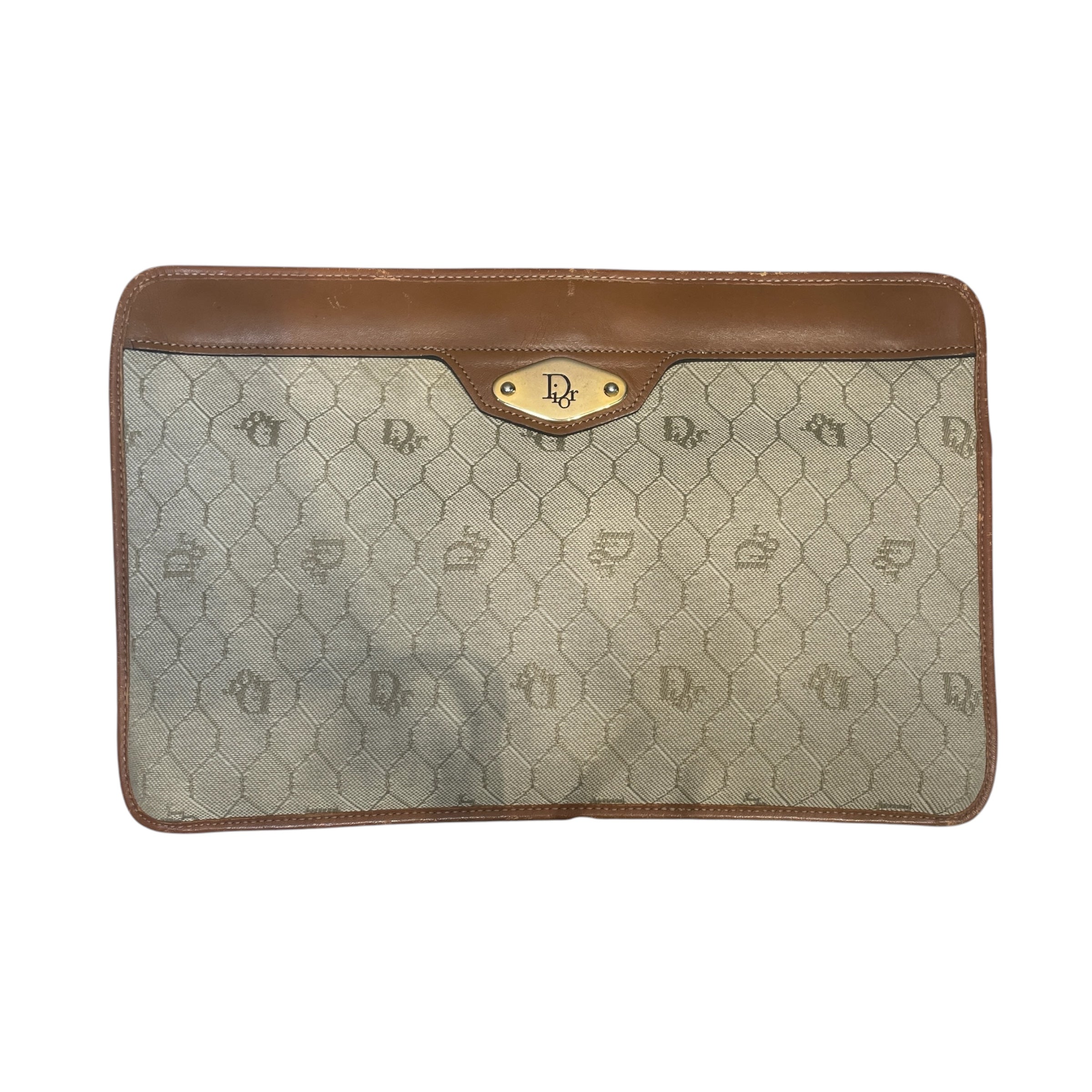 Christian Dior/Bag/Cotton/CRM/BROWN LEATHER/ MONOGRAM view 2
