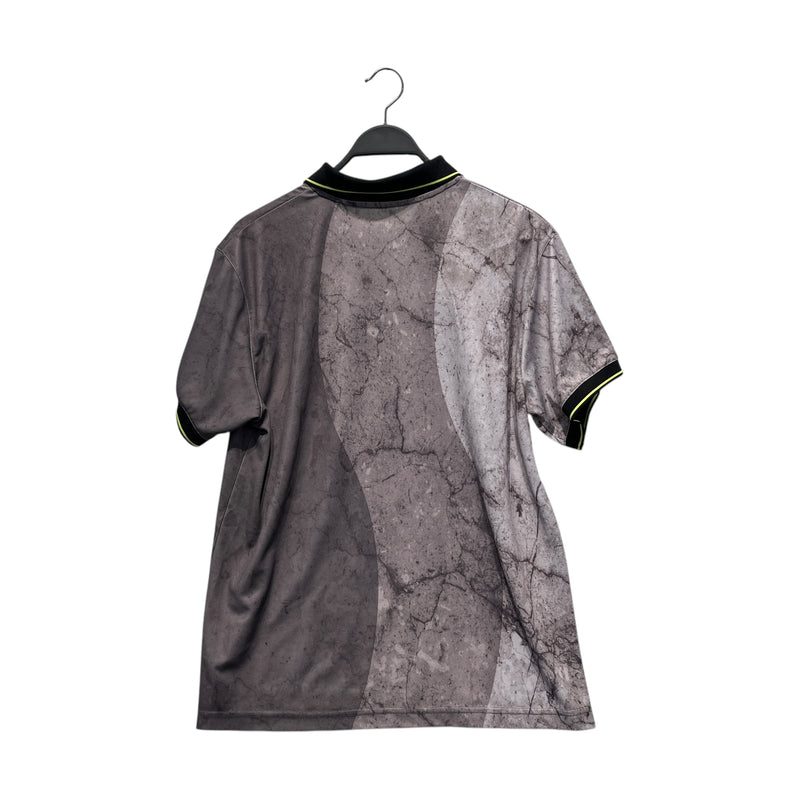 Dime/Polo Shirt/L/GRY/All Over Print/green accent