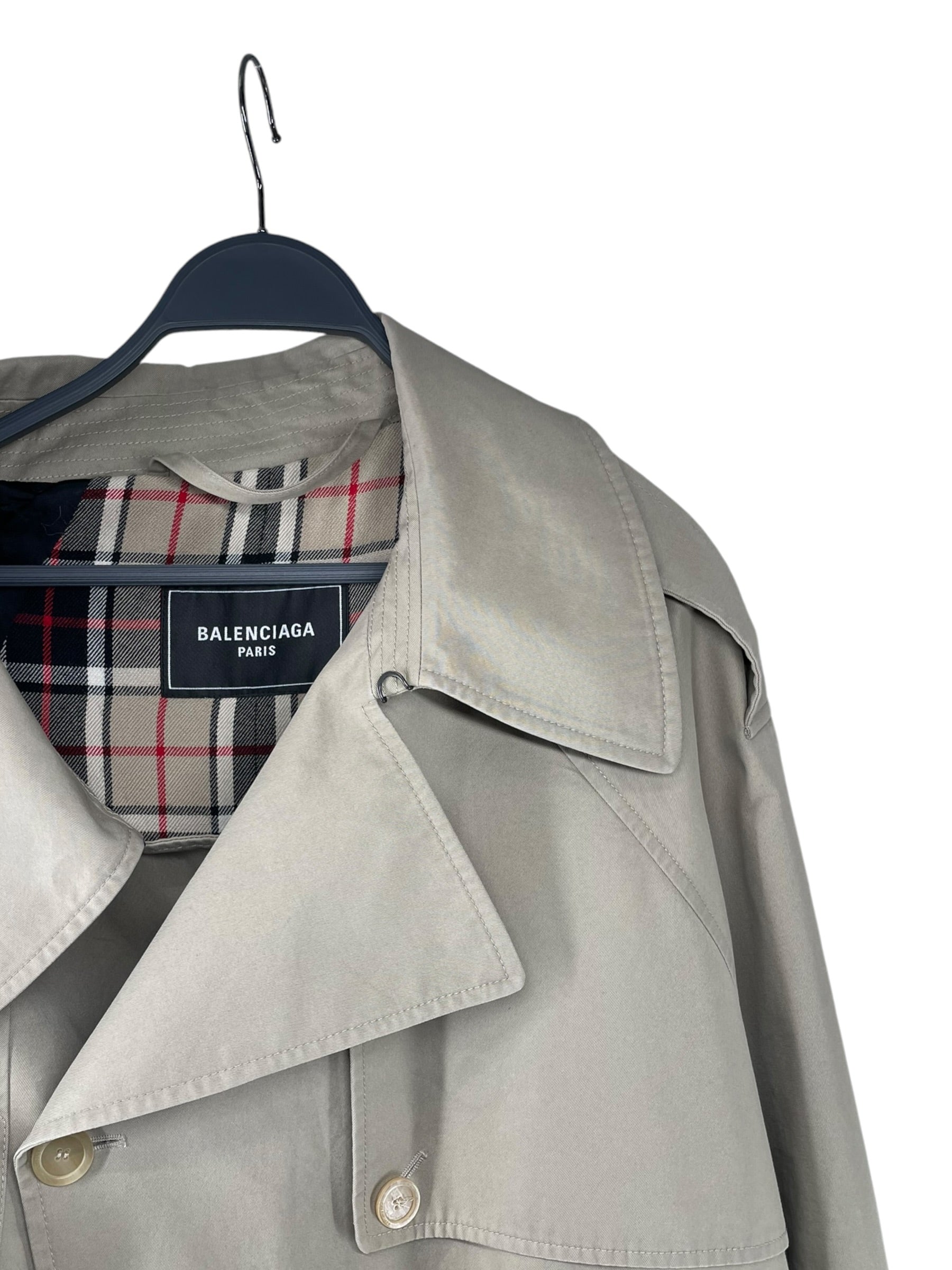 BALENCIAGA/Trench Coat/S/Cotton/BEG/BELTED TRENCH view 3