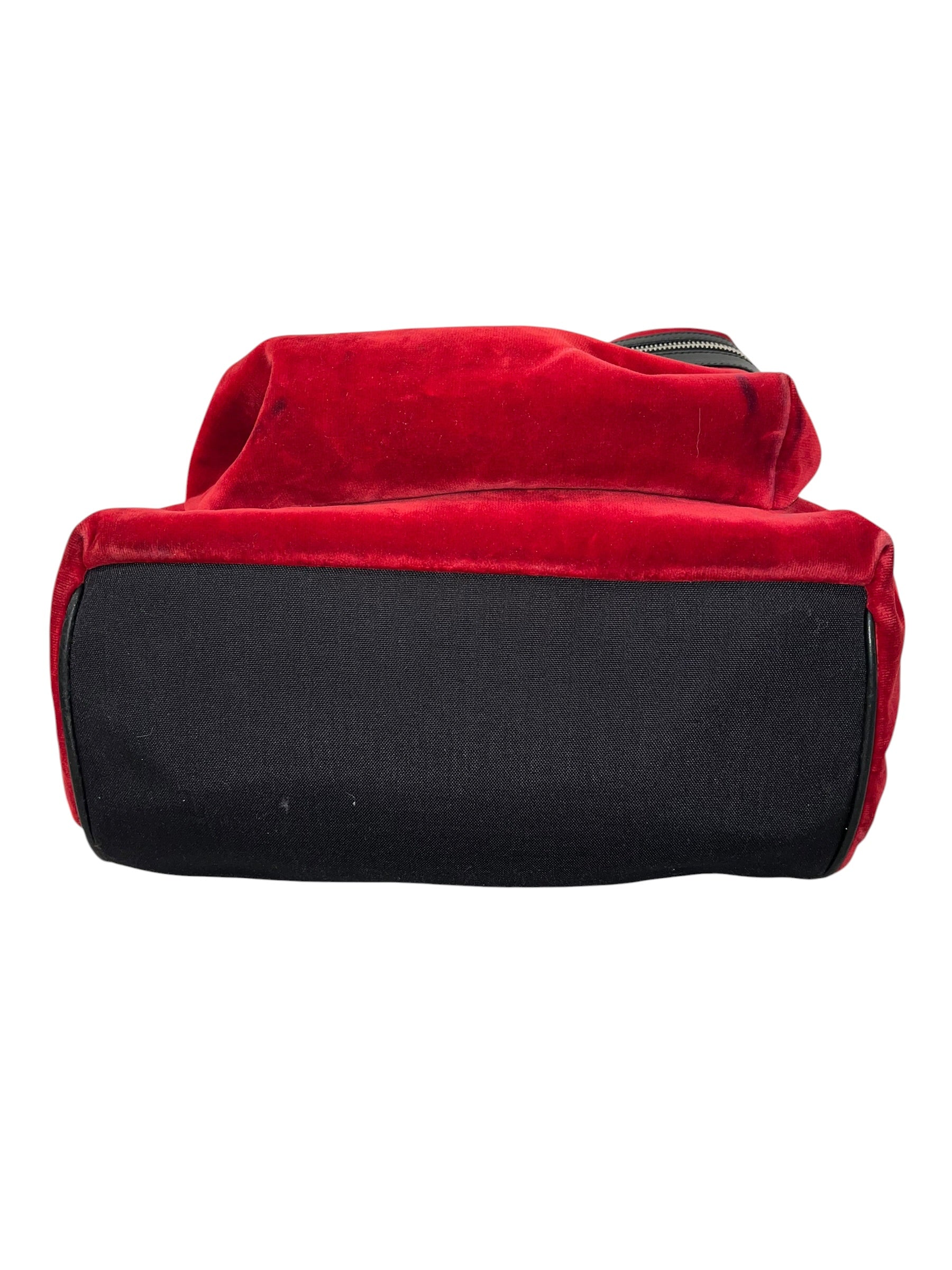 SAINT LAURENT/Backpack/Leather/RED/RED FELT GOLD LOGO FRONT view 4