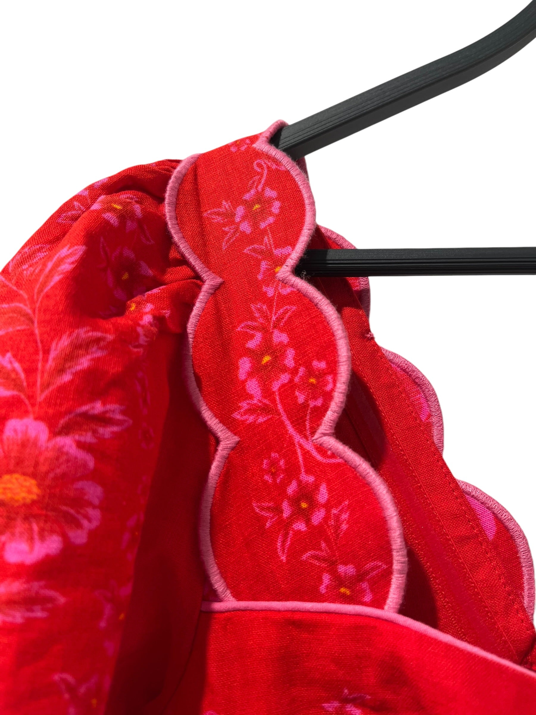 FARM Rio/Dress/S/Floral Pattern/Linen/RED/OIVIA RED CUTOUT ROMPER view 7