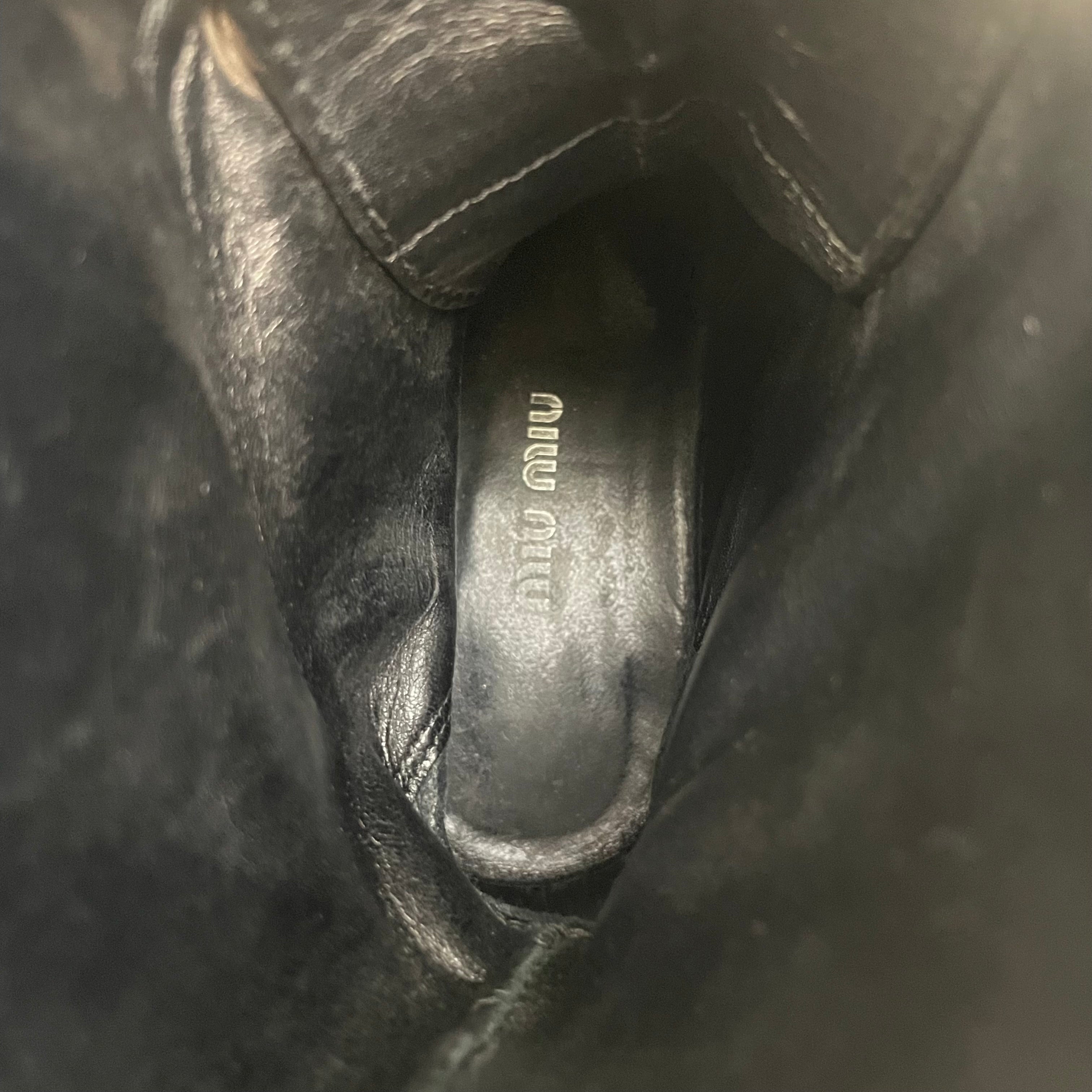 MIU MIU/Biker Boots/EU 37/Leather/BLK/FURRY 3 view 3