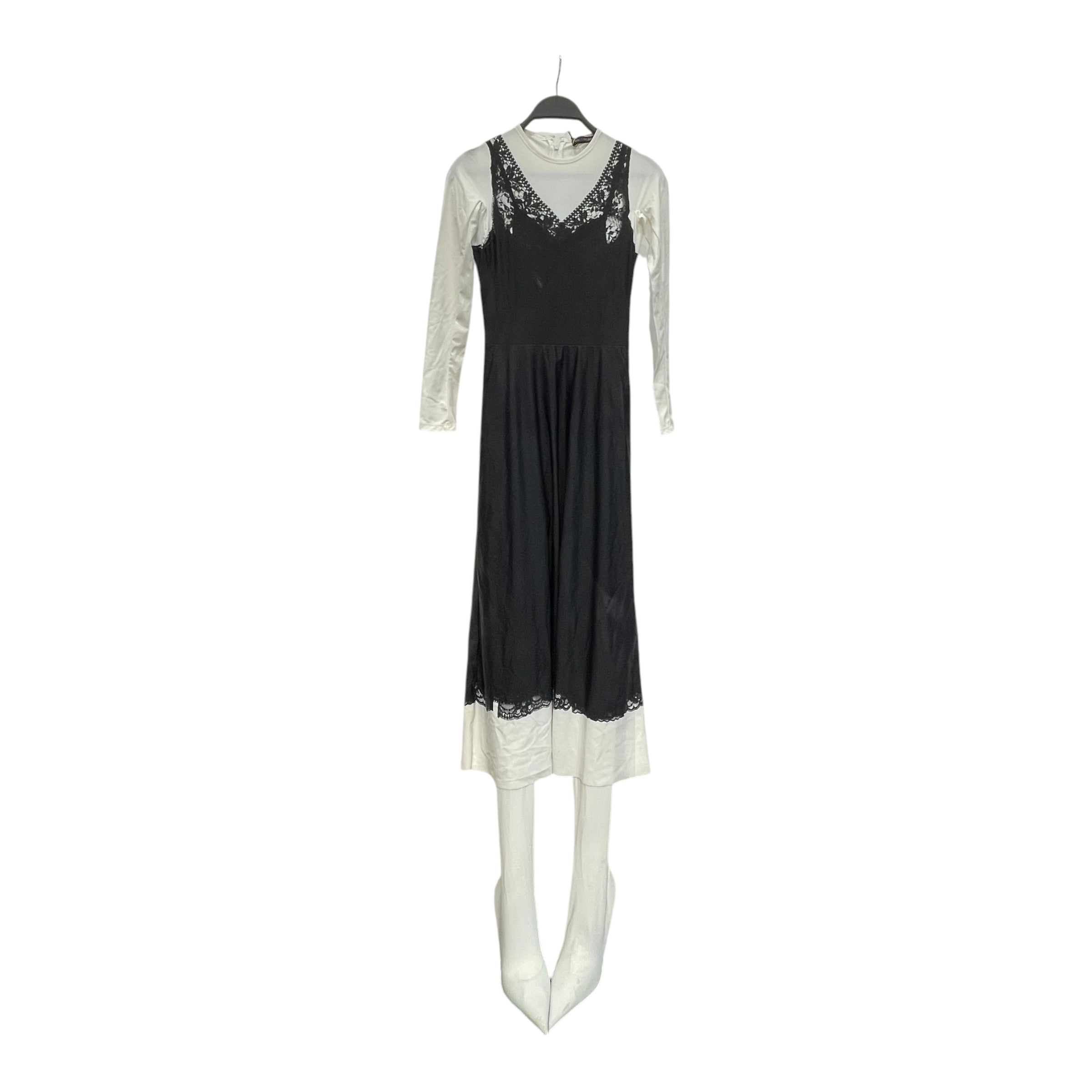 BALENCIAGA/LS Dress/36/Graphic/Polyester/WHT/3D PRINTED LACE DRESS W BOOTS view 1