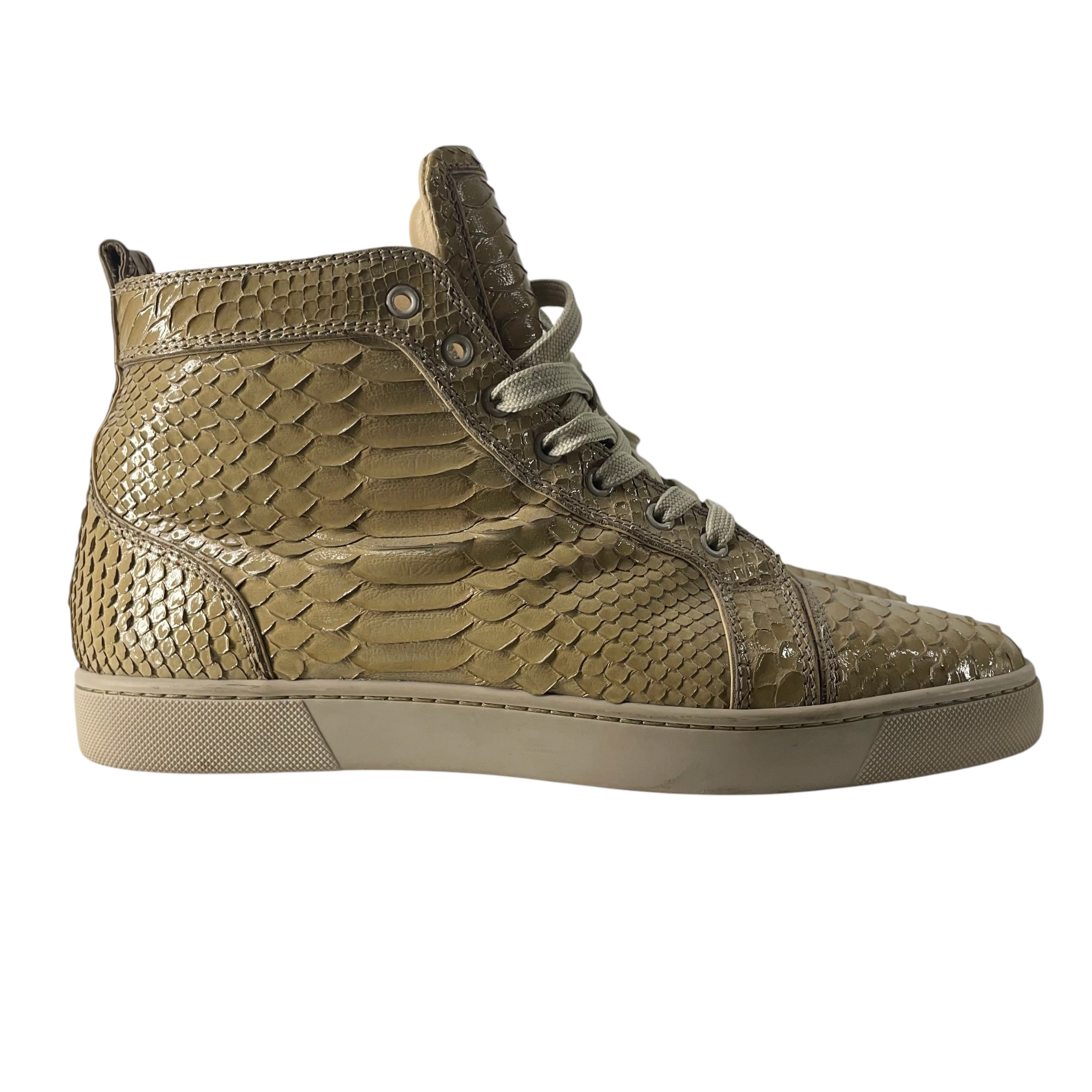 Christian Louboutin/Hi-Sneakers/EU 44/Animal Pattern/Leather/KHK/PYTHON RED BOTTOMS view 2