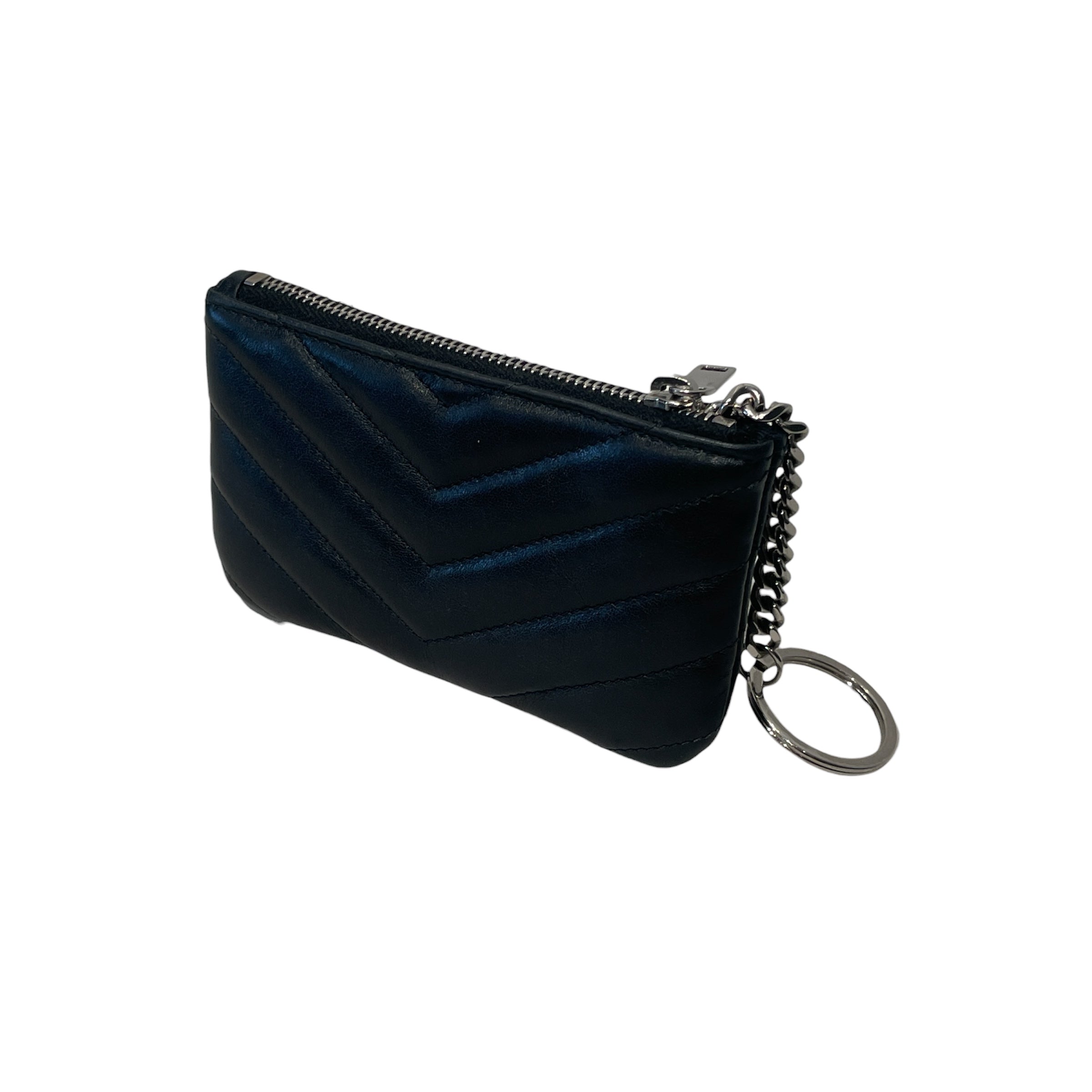 SAINT LAURENT/Coin Wallet/Leather/BLK/BLACK QUILTING view 3