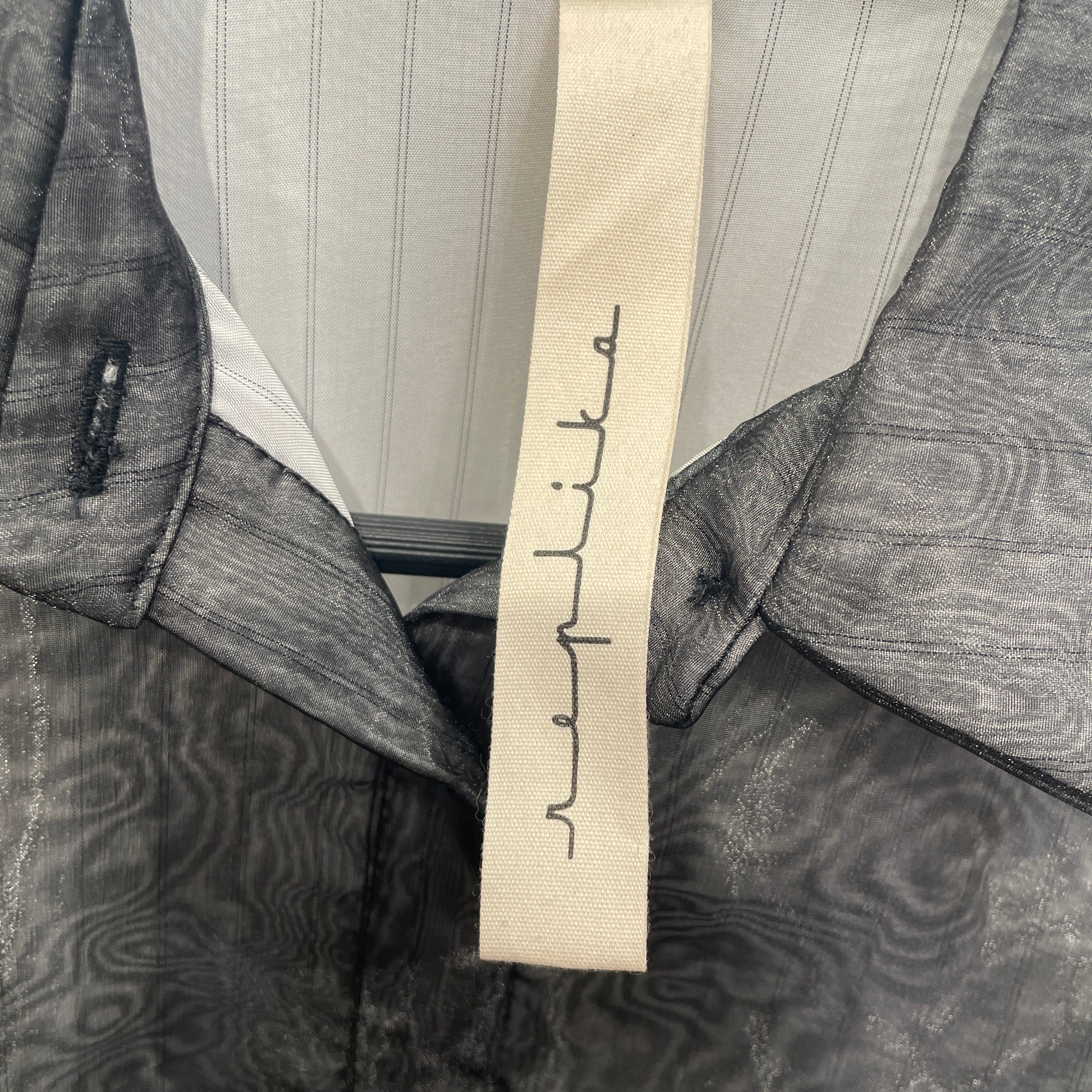 REPLIKA/LS Shirt/38/Polyester/GRY/Stripe/TRANSLUCENT OVERLAY view 3