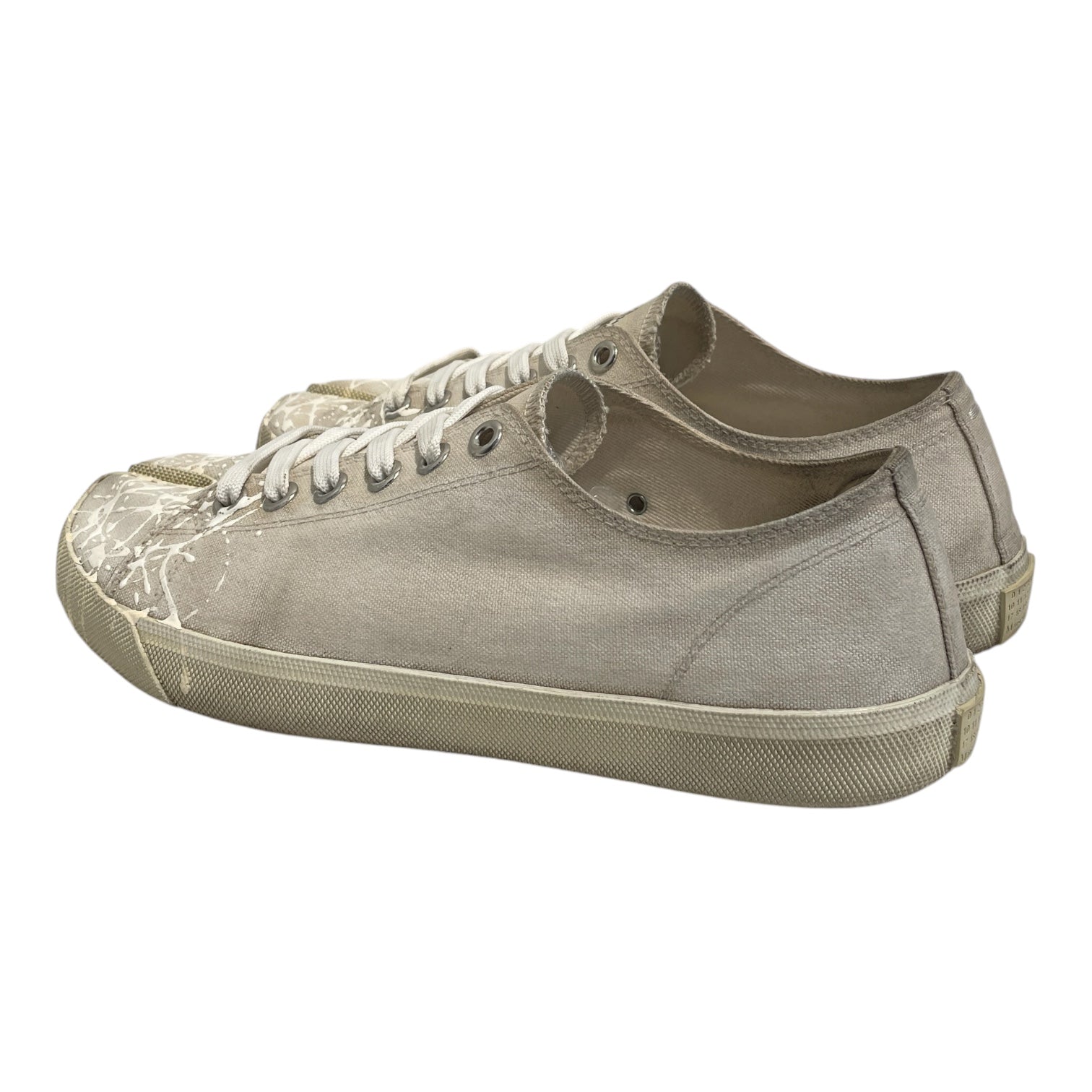 Maison Margiela/Low-Sneakers/EU 41/Cotton/WHT/splatter tabi sneaker view 2