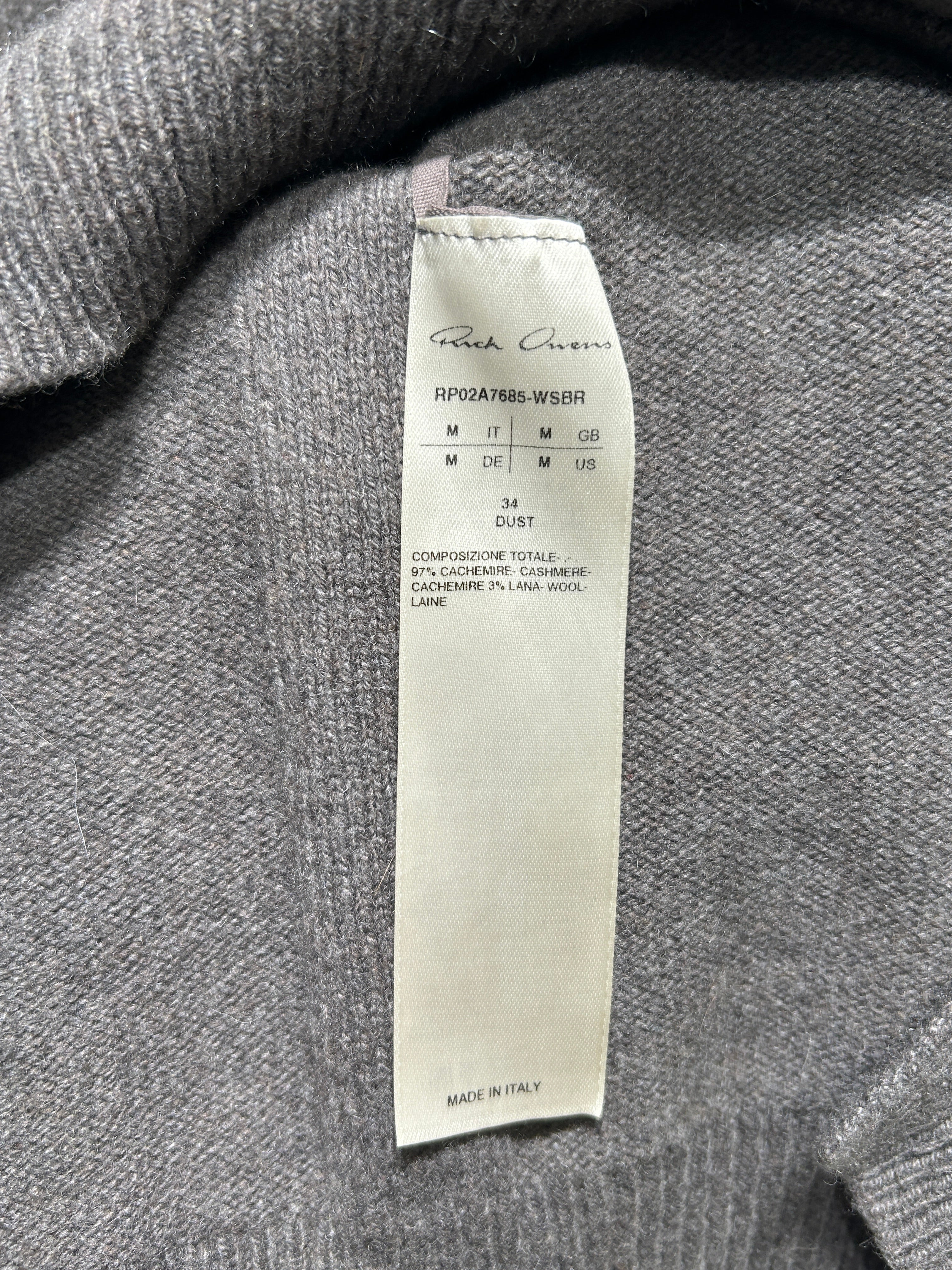 Rick Owens/Sweater/M/Cashmere/GRY/HOODED SWEATER FW21 view 3
