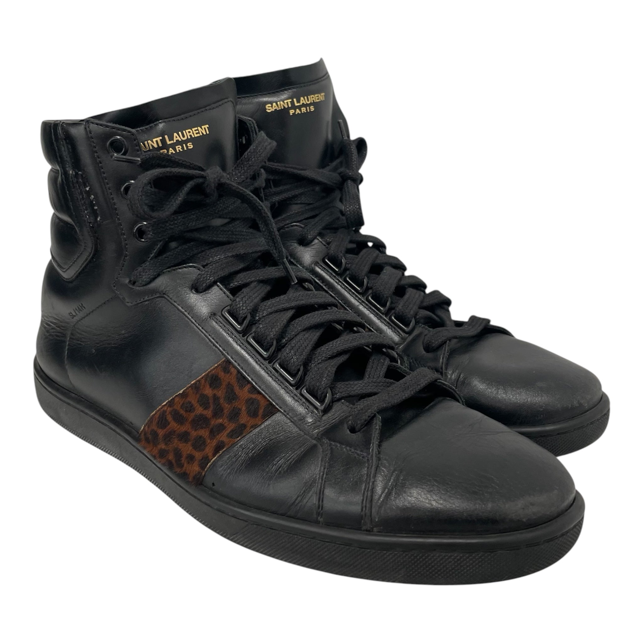 SAINT LAURENT/Hi-Sneakers/US 11/Leather/BLK/ANIMALSTRIPE view 1