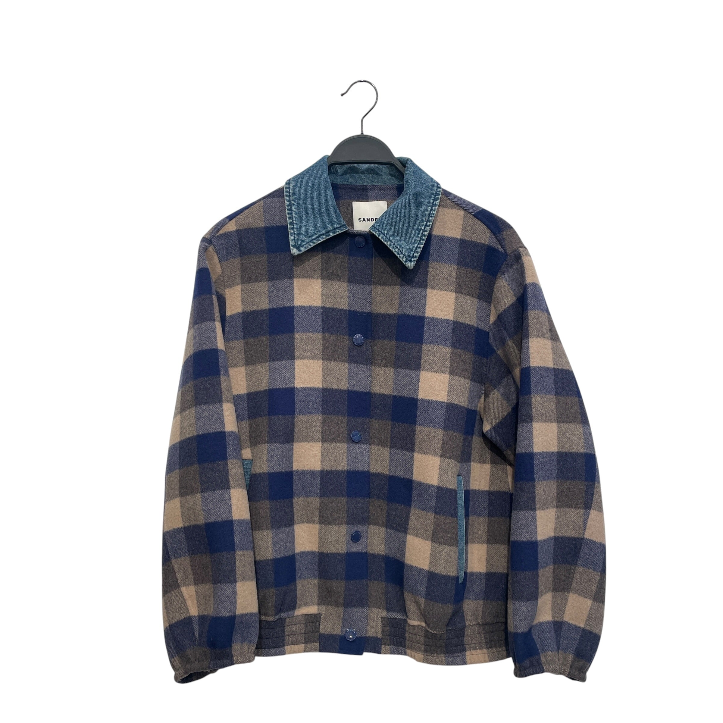 sandro/Jacket/34/Hombre Check/Wool/MLT/DENIM COLLAR view 1