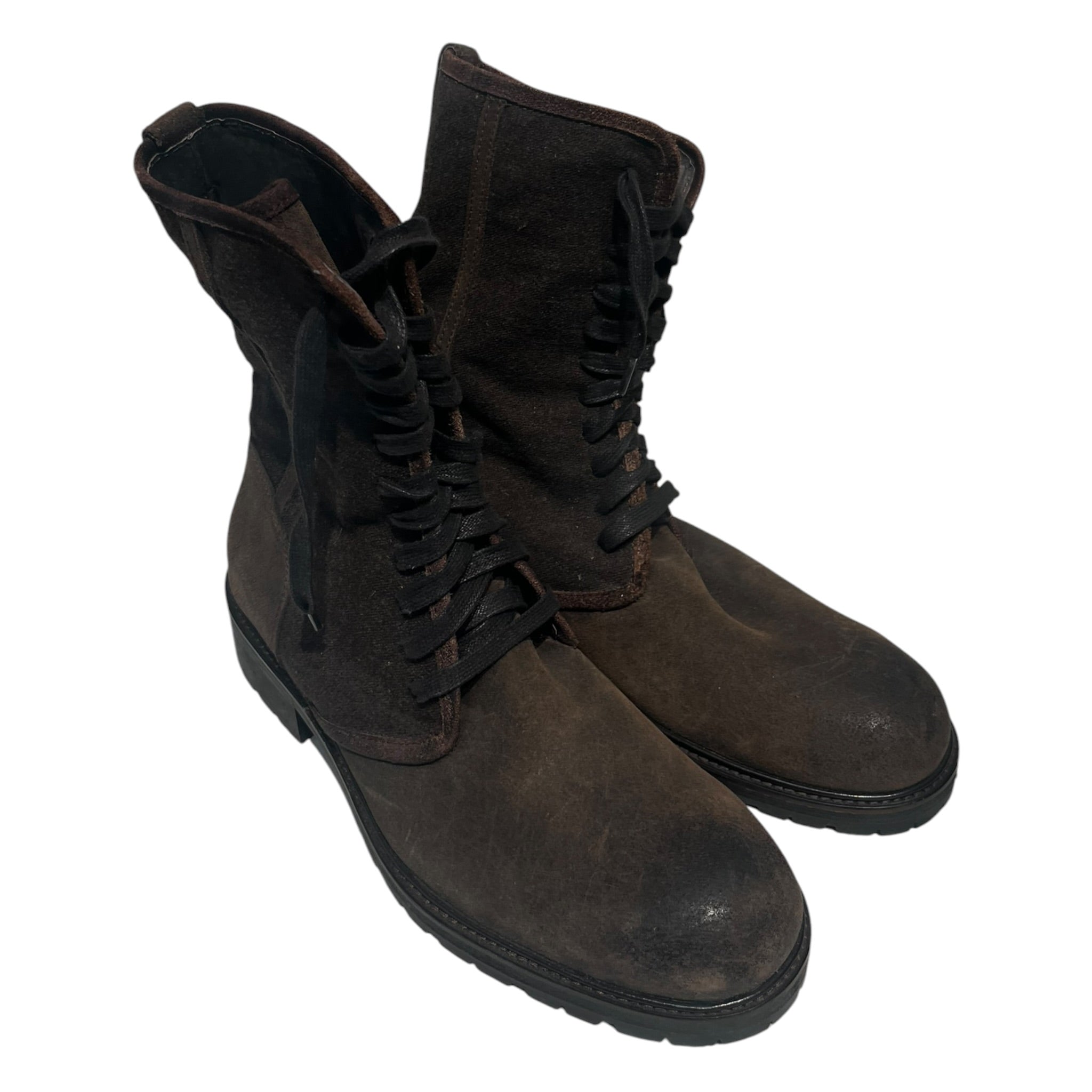 john varvatos/Lace Up Boots/US 8/Suede/BRW/SUEDE BROWN COMBAT BOOTS view 1