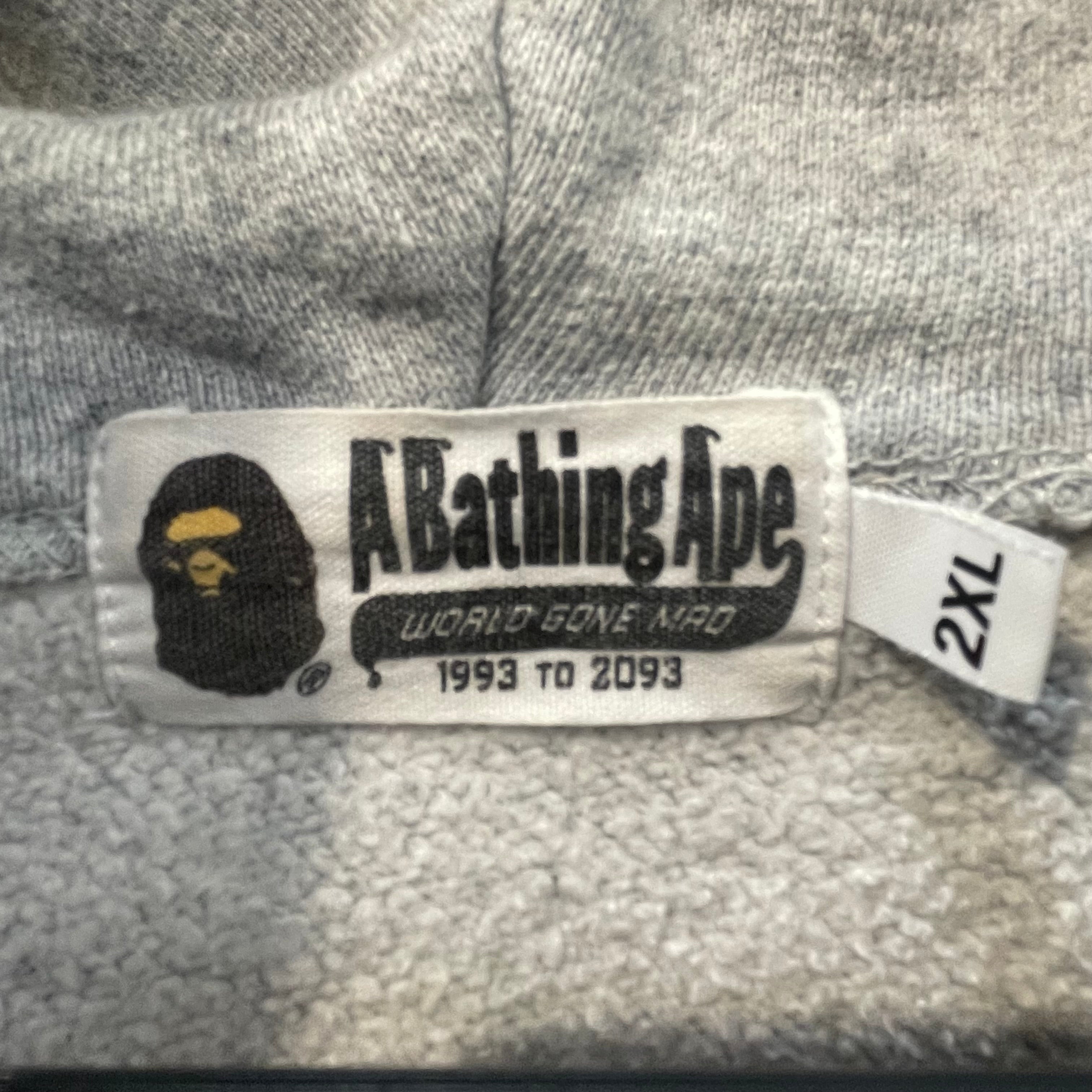 A BATHING APE/Zip Up Hoodie/XXL/Graphic/Cotton/GRY/A Bathing Ape College Full Zip view 3