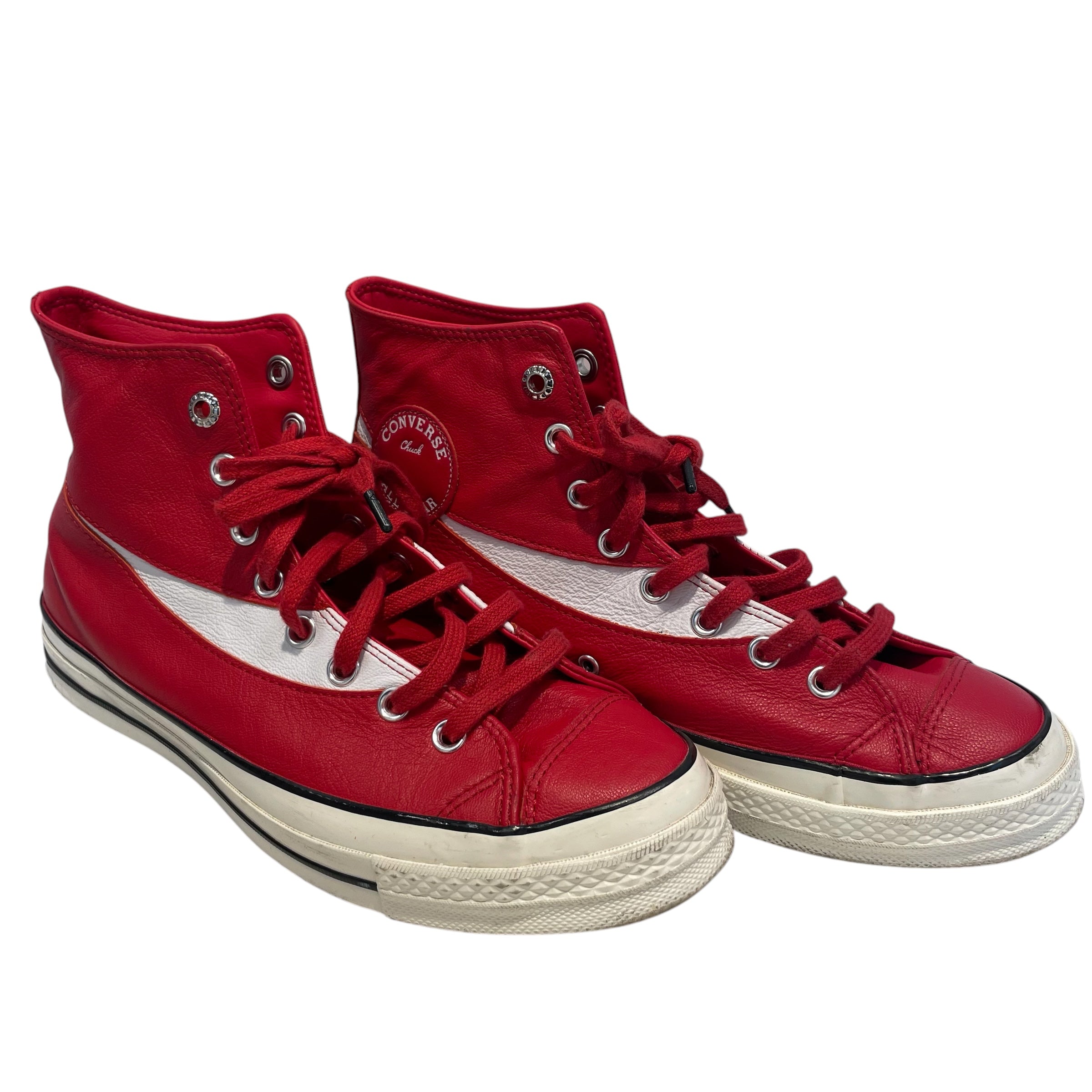 CONVERSE/Coca･Cola/Hi-Sneakers/US 9.5/Leather/RED/WHITE SWOOSH, RED LACES view 1