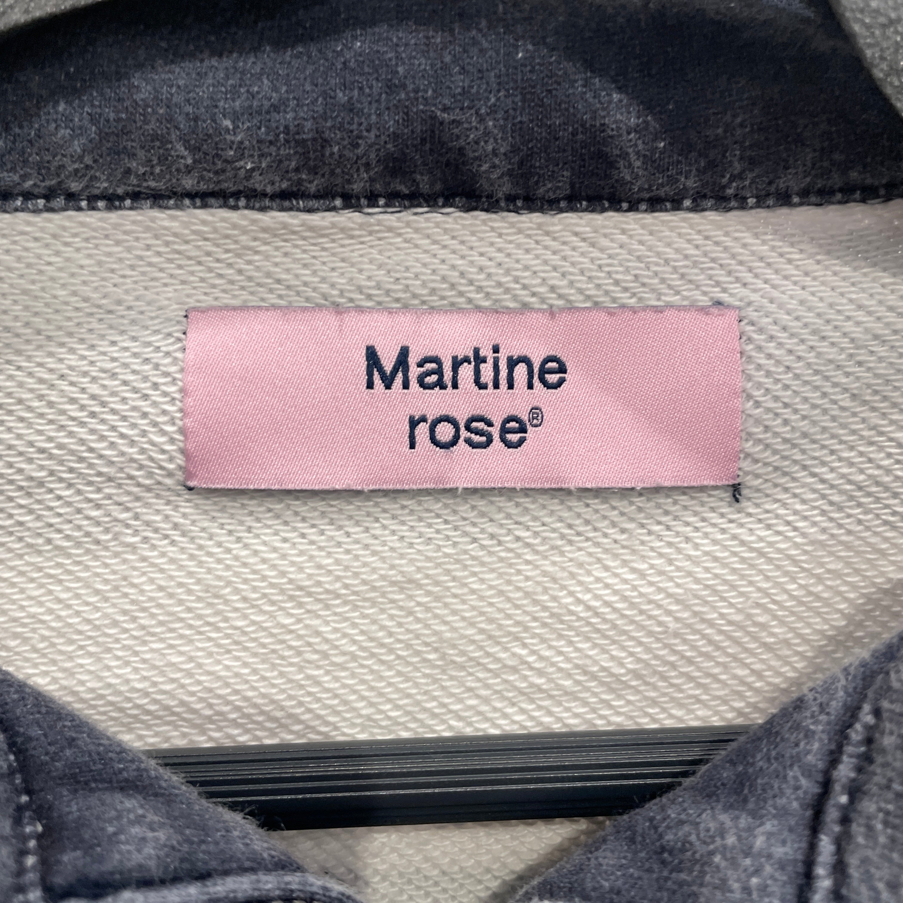 MARTINE ROSE/Zip Up Hoodie/S/Stripe/Cotton/NVY/QUARTER ZIP view 3