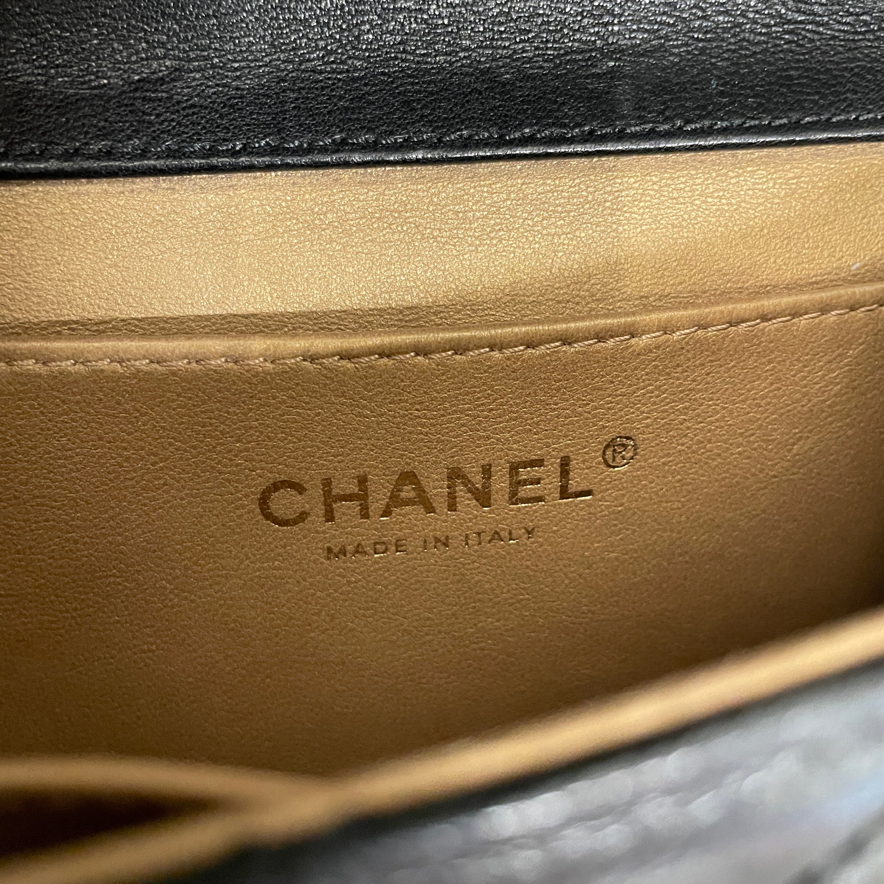 CHANEL/Cross Body Bag/Leather/BLK/27773941 PEARL FLAP SMALL view 5